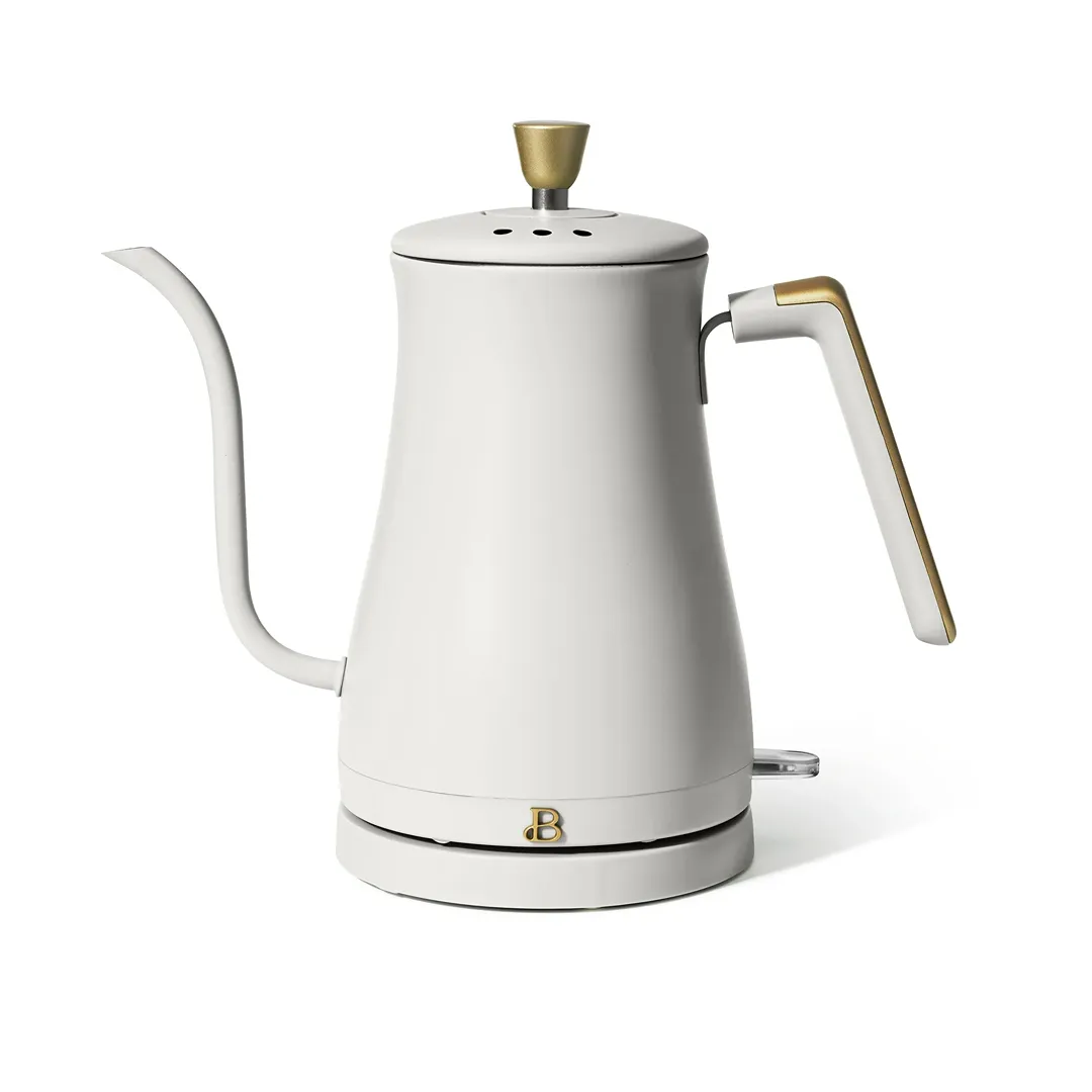 1-Liter Electric Gooseneck Kettle 1200 W White Icing by Drew Barrymore