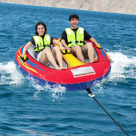 1 or 2 Person Inflatable Towable Tube for Boating With Drainage - Image 2