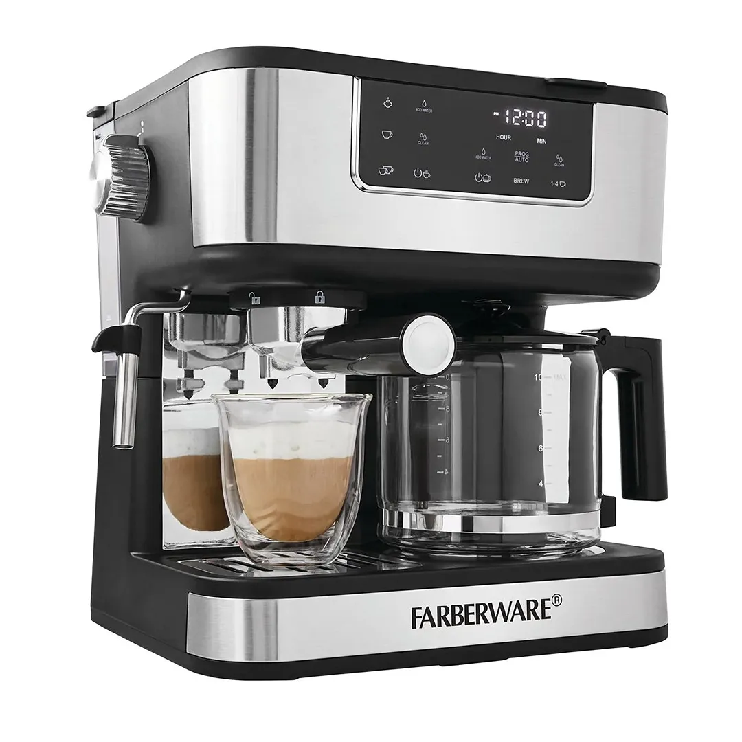 10-Cup Coffee and Espresso Maker - Black Stainless Finish - Image 2