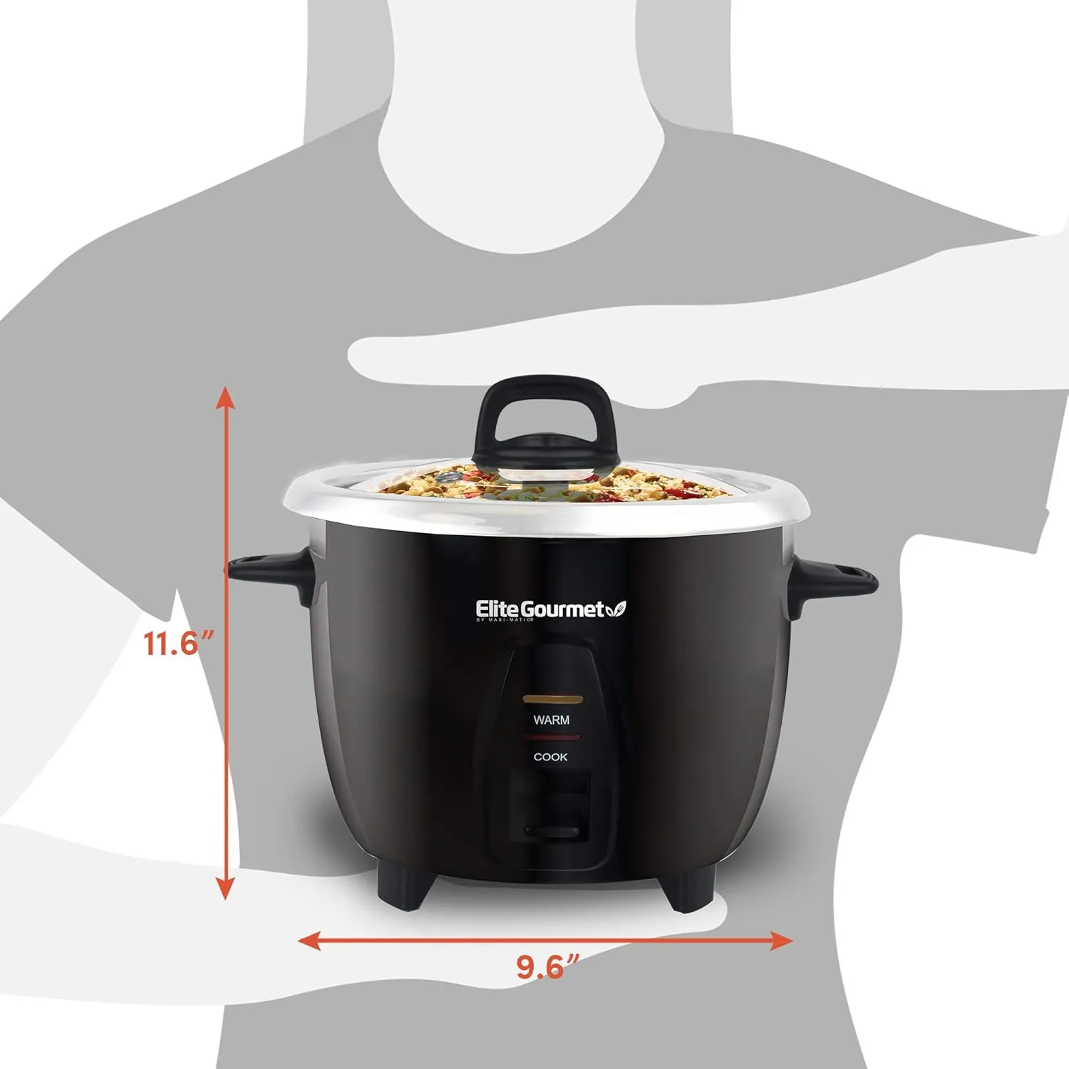 10-Cup Electric Rice Cooker - Black - Image 3