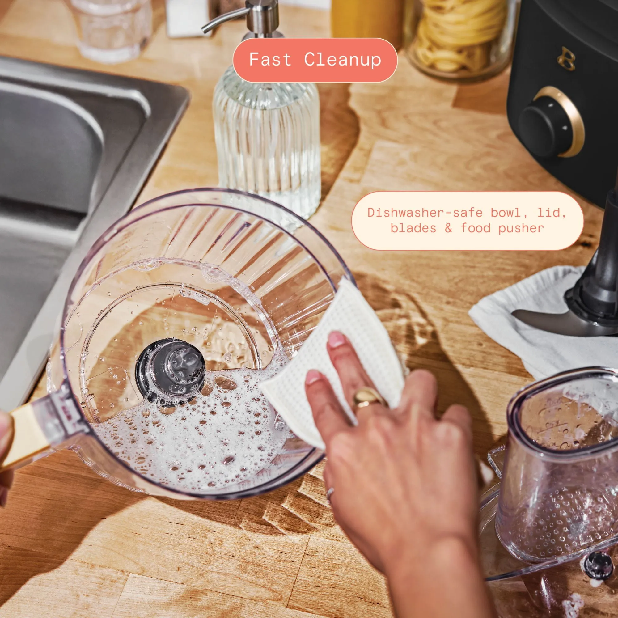 10-Cup Food Processor with Accessories, Black - Image 9