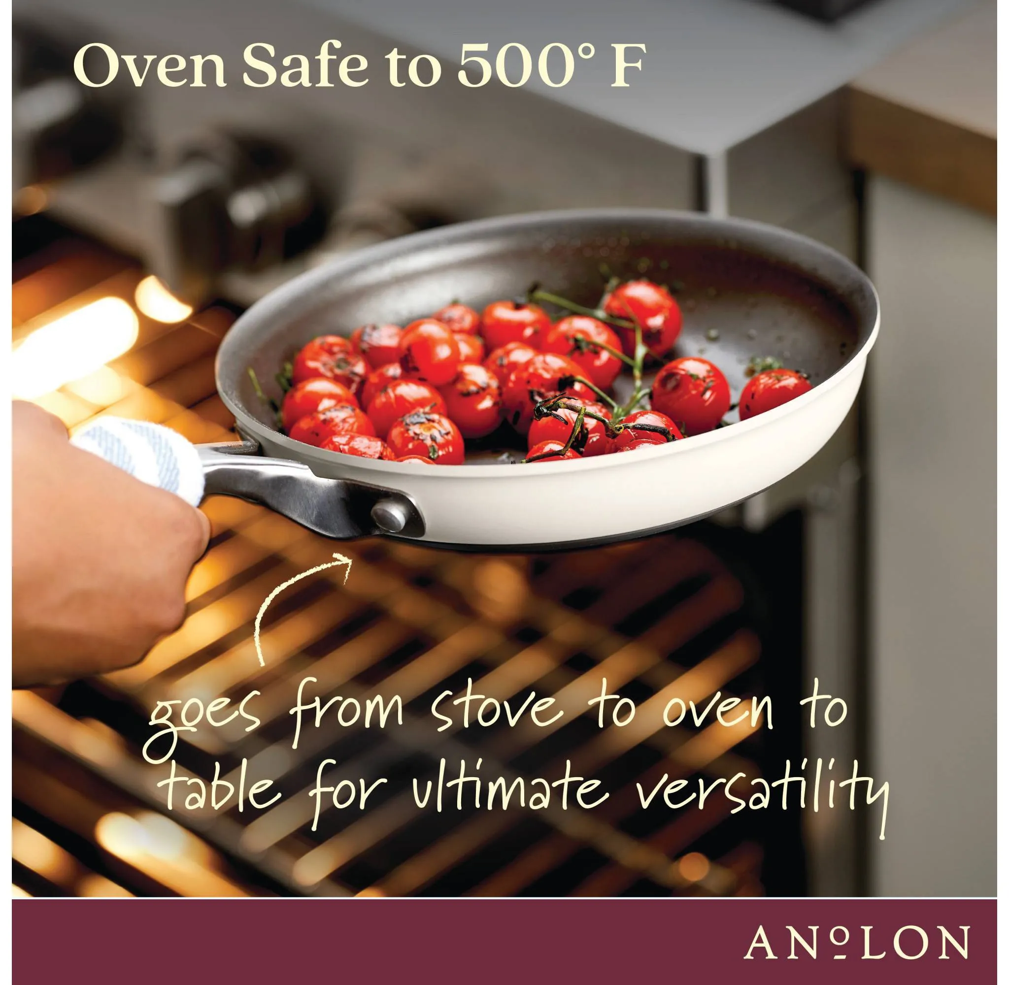 10" Nonstick Hard Anodized Frying Pan - Cream - Image 4