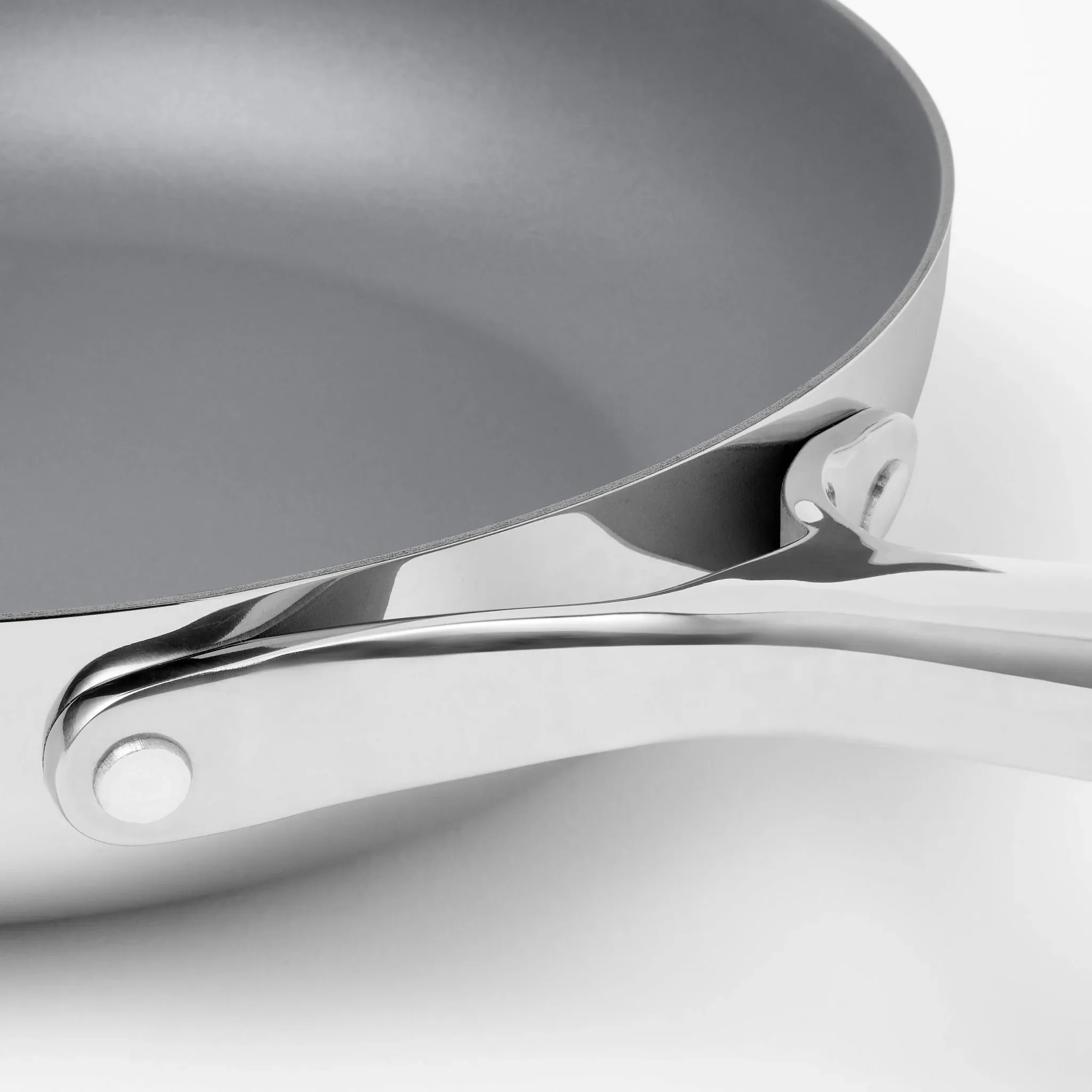 10" Nonstick Stainless Steel Fry Pan Silver - ™: Ceramic Nonstick, Induction & Oven Safe, Dishwasher-Safe - Image 4