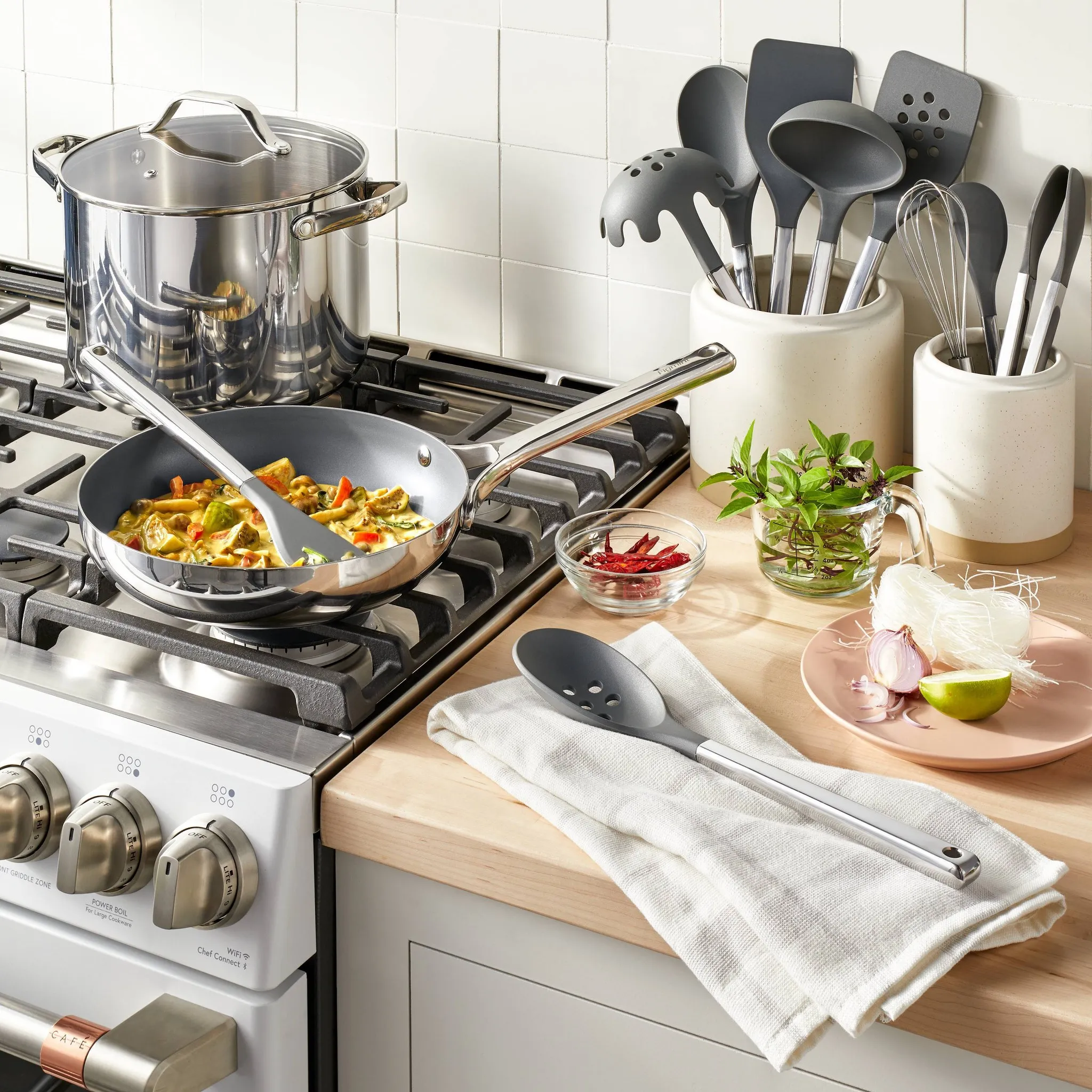 10" Nonstick Stainless Steel Fry Pan Silver - ™: Ceramic Nonstick, Induction & Oven Safe, Dishwasher-Safe - Image 2
