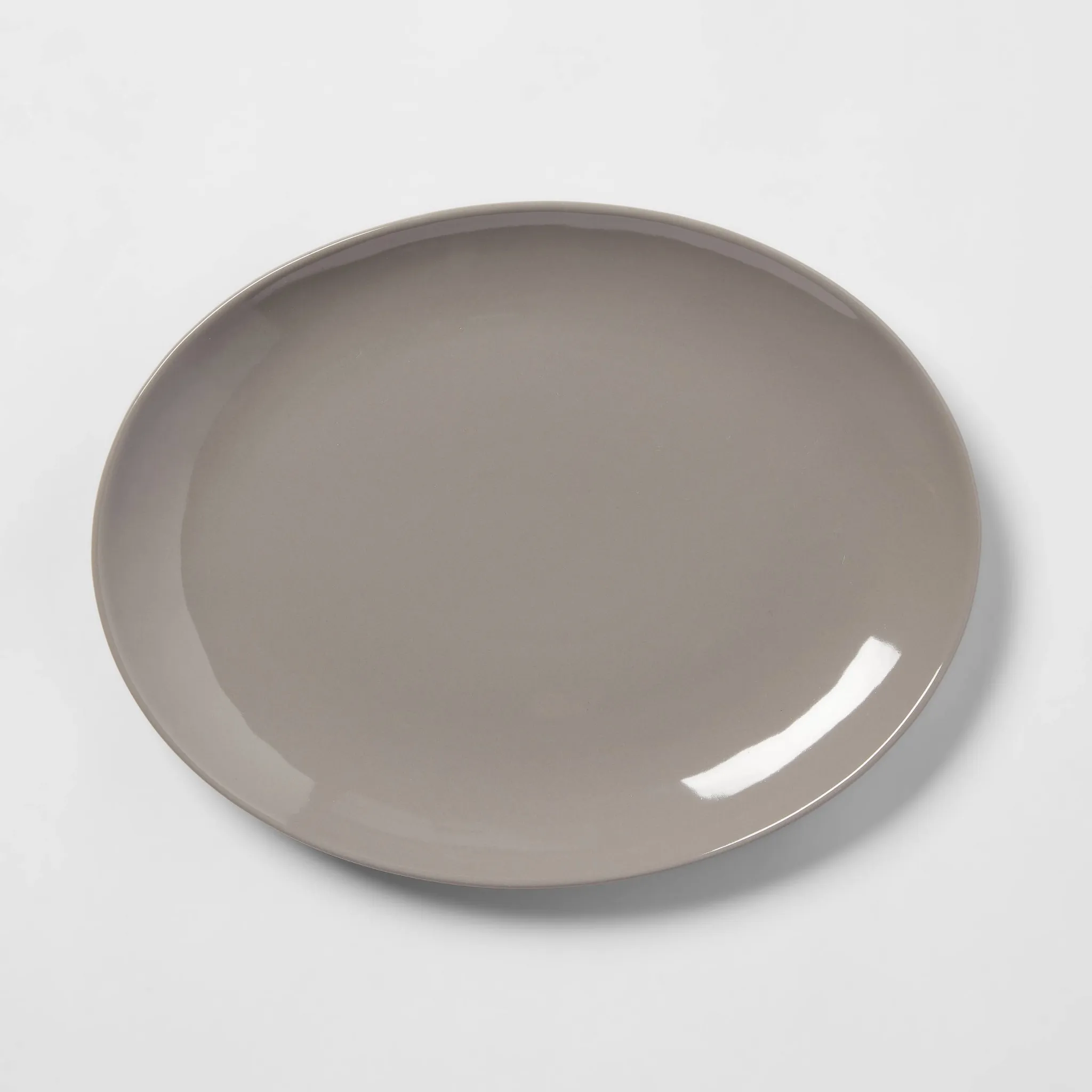 10" Oval Stoneware Serving Platter - Gray - Image 3