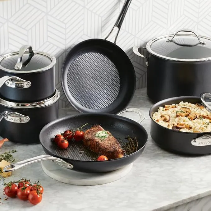 10-Piece Hybrid Nonstick Cookware Induction Set - Dark Grey - Image 2