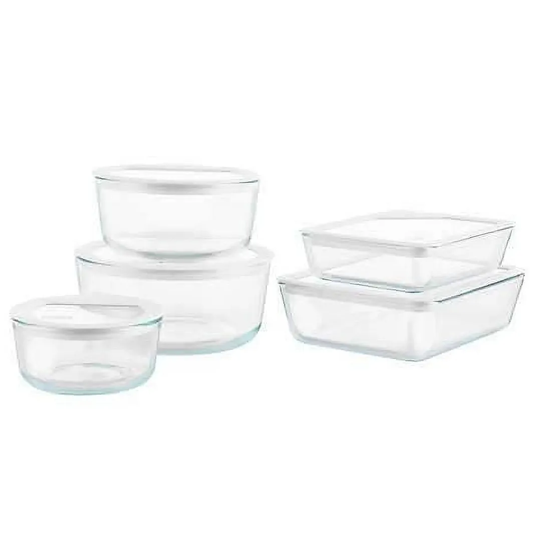 10-piece Ultimate Glass Food Storage Set- White - Image 2