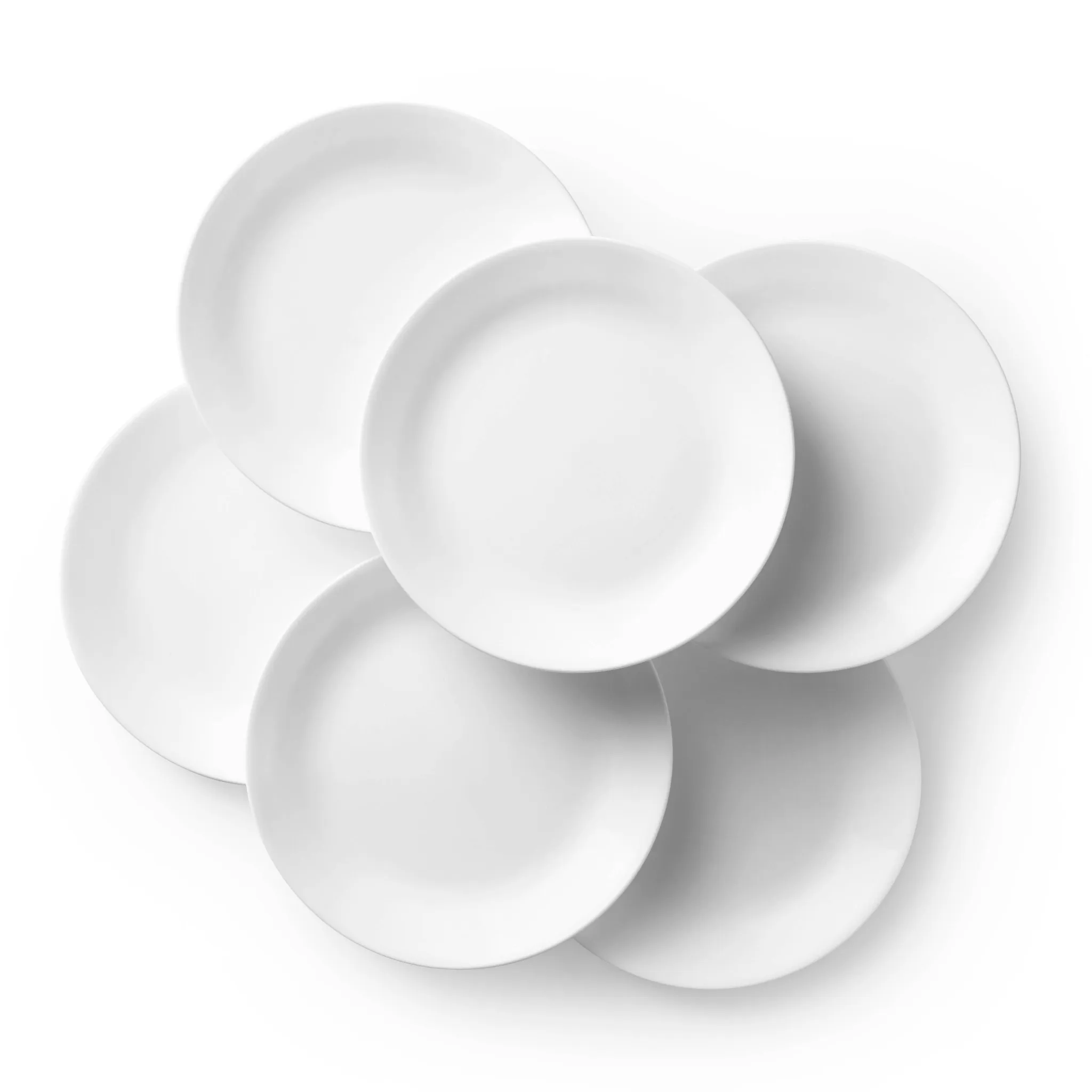 10.3" 6pk Glass Dinner Plates - White