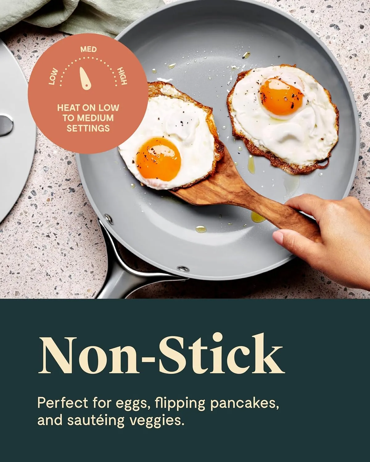 10.5" Ceramic Fry Pan - Grey - Image 5