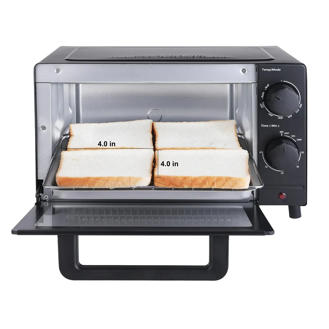 1050 W 4-Slice Toaster Oven with 3 Settings - Black - Image 3