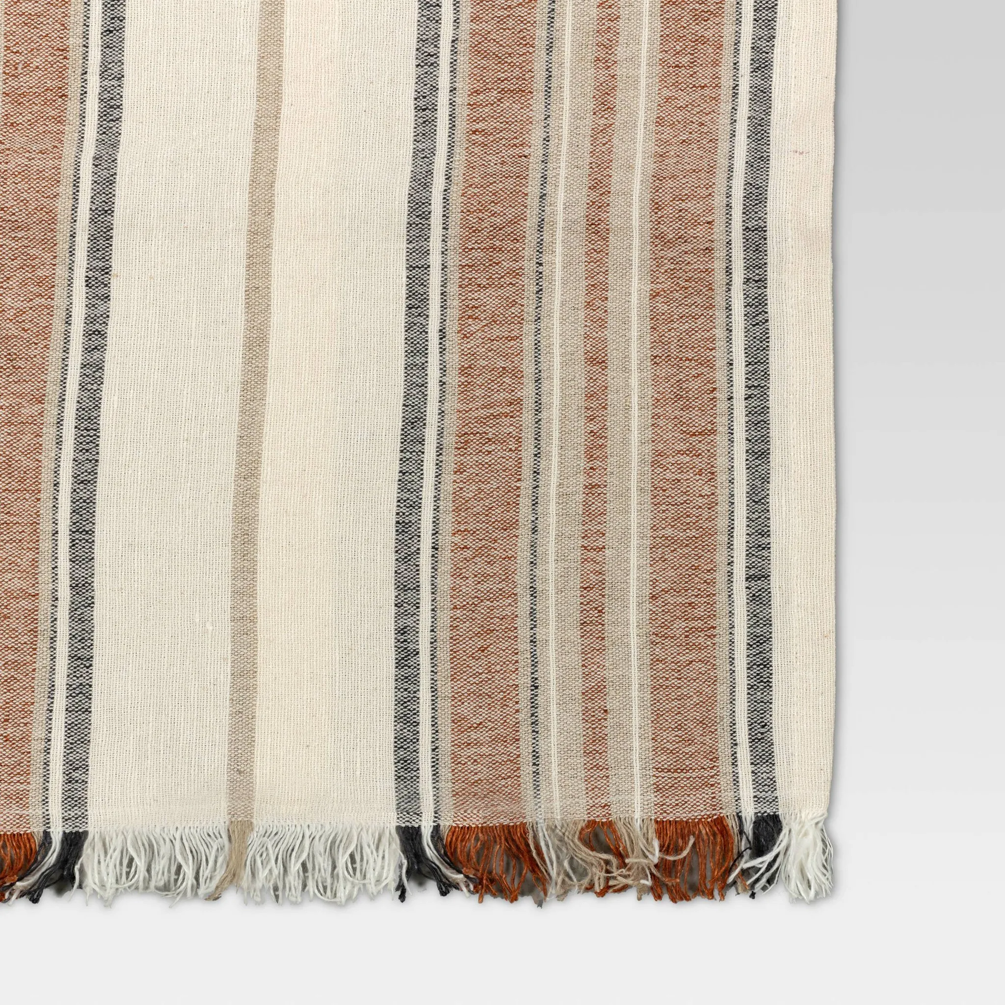 108" x 14" Cotton Striped Table Runner Orange - Image 3