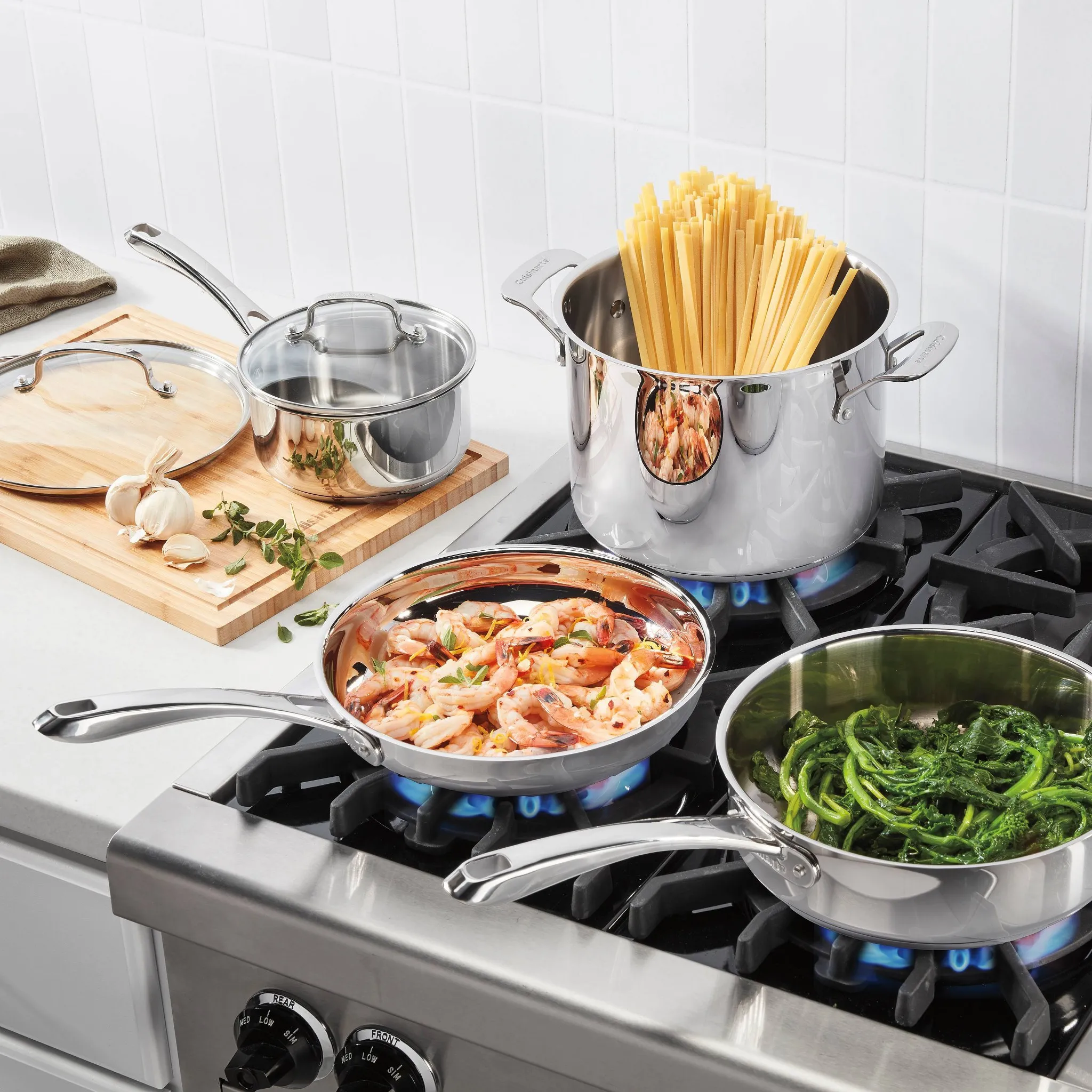 10pc Classic Stainless Steel Cookware Set - Silver - Image 5