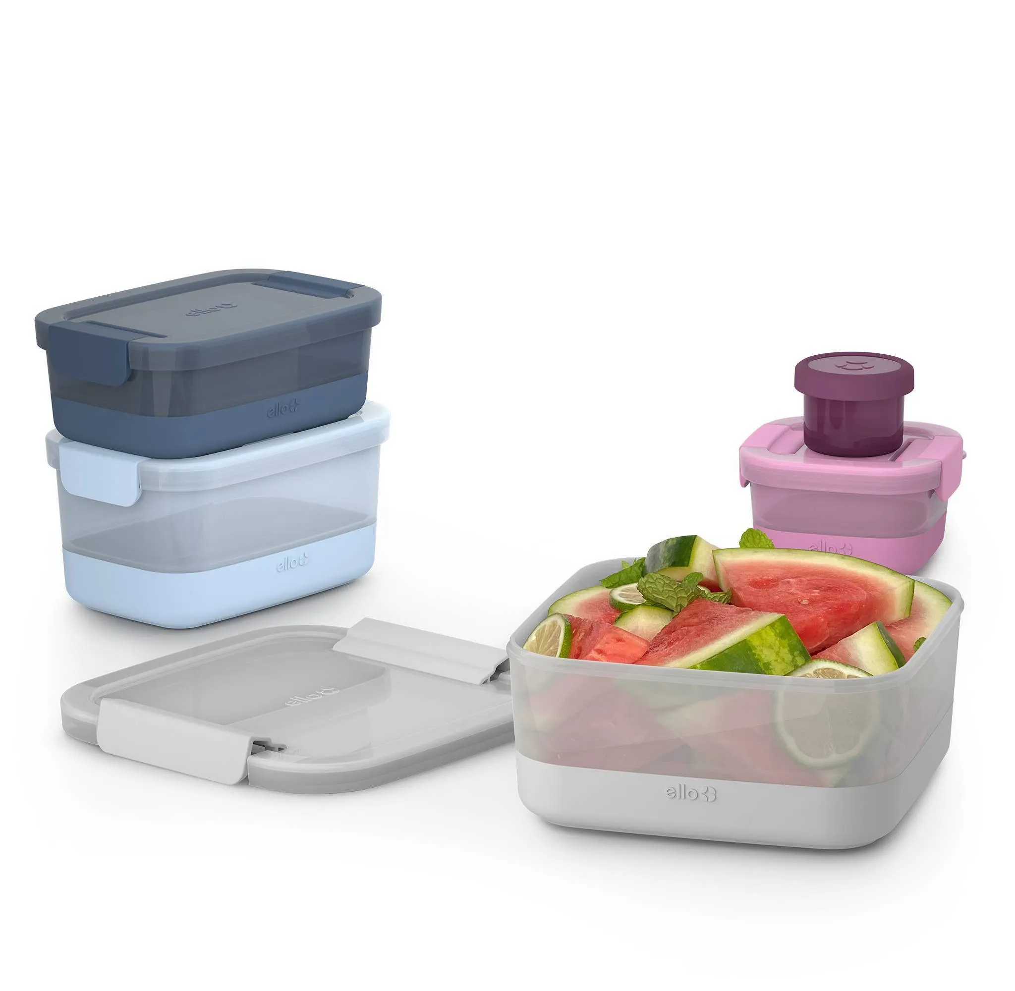 10pc Plastic Food Storage Container Set with Skid Free Soft Base - Image 2