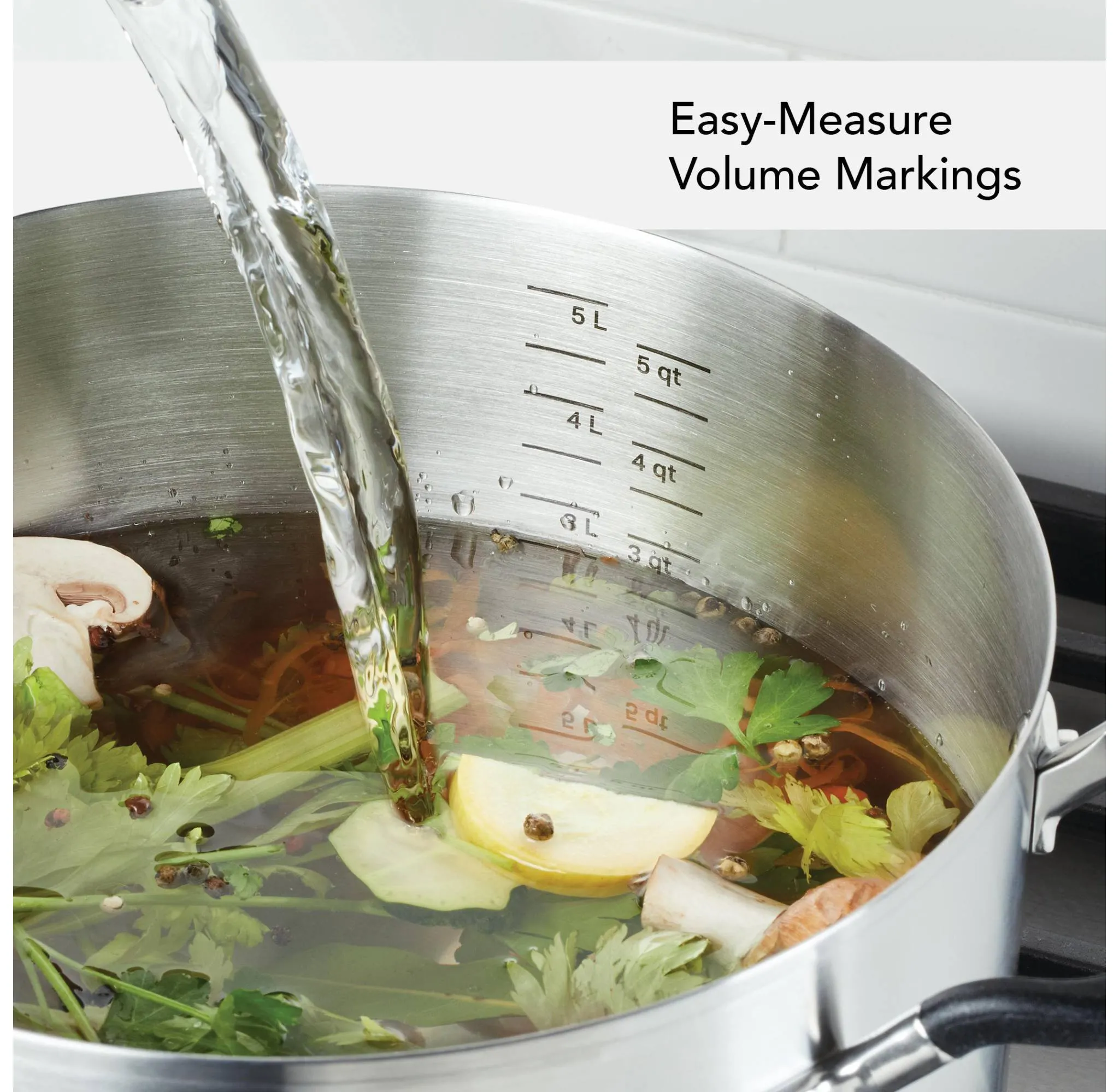 10pc Stainless Steel Cookware Set Light Silver - Image 3