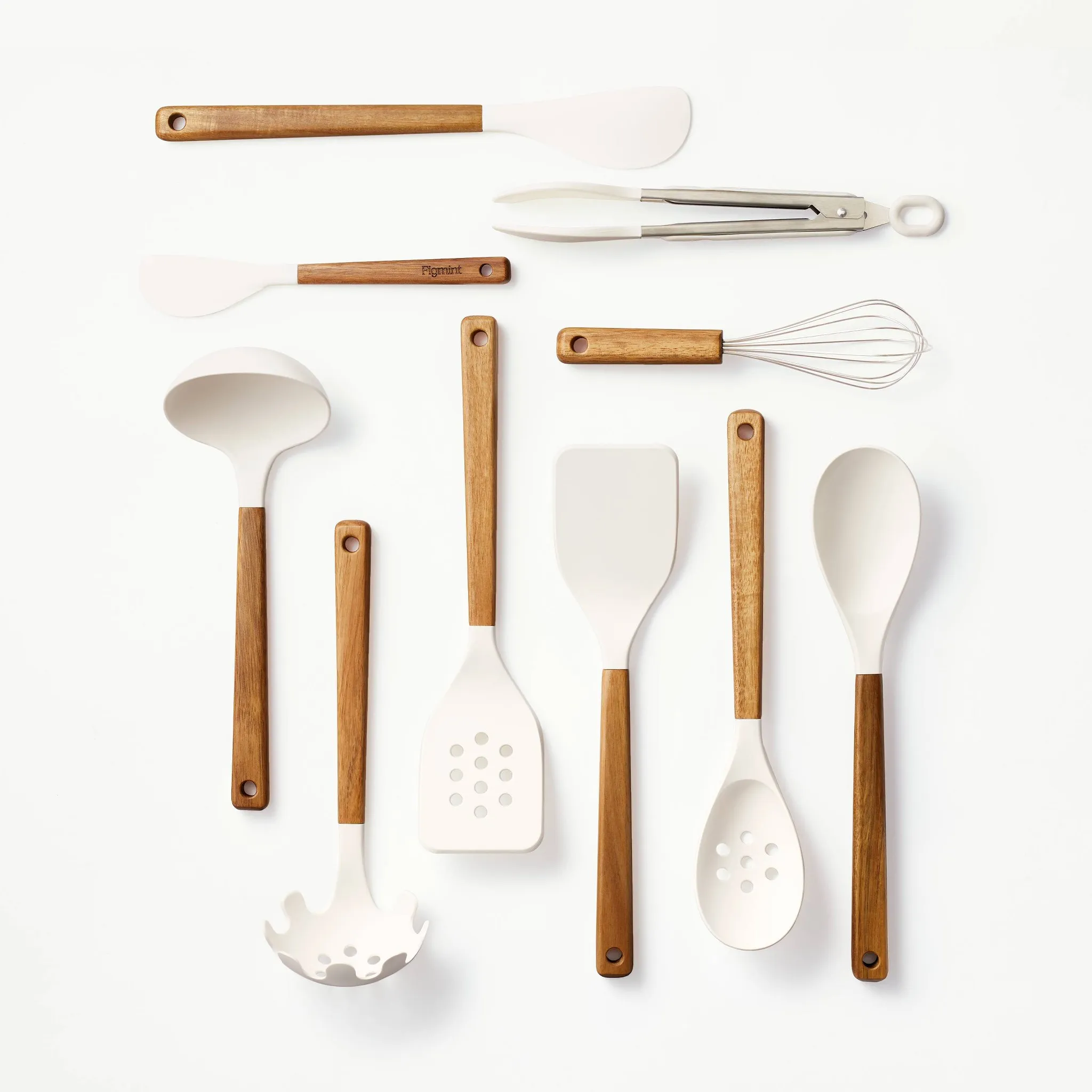 10pc Wood/Nylon Kitchen Utensil Set Brown - ™