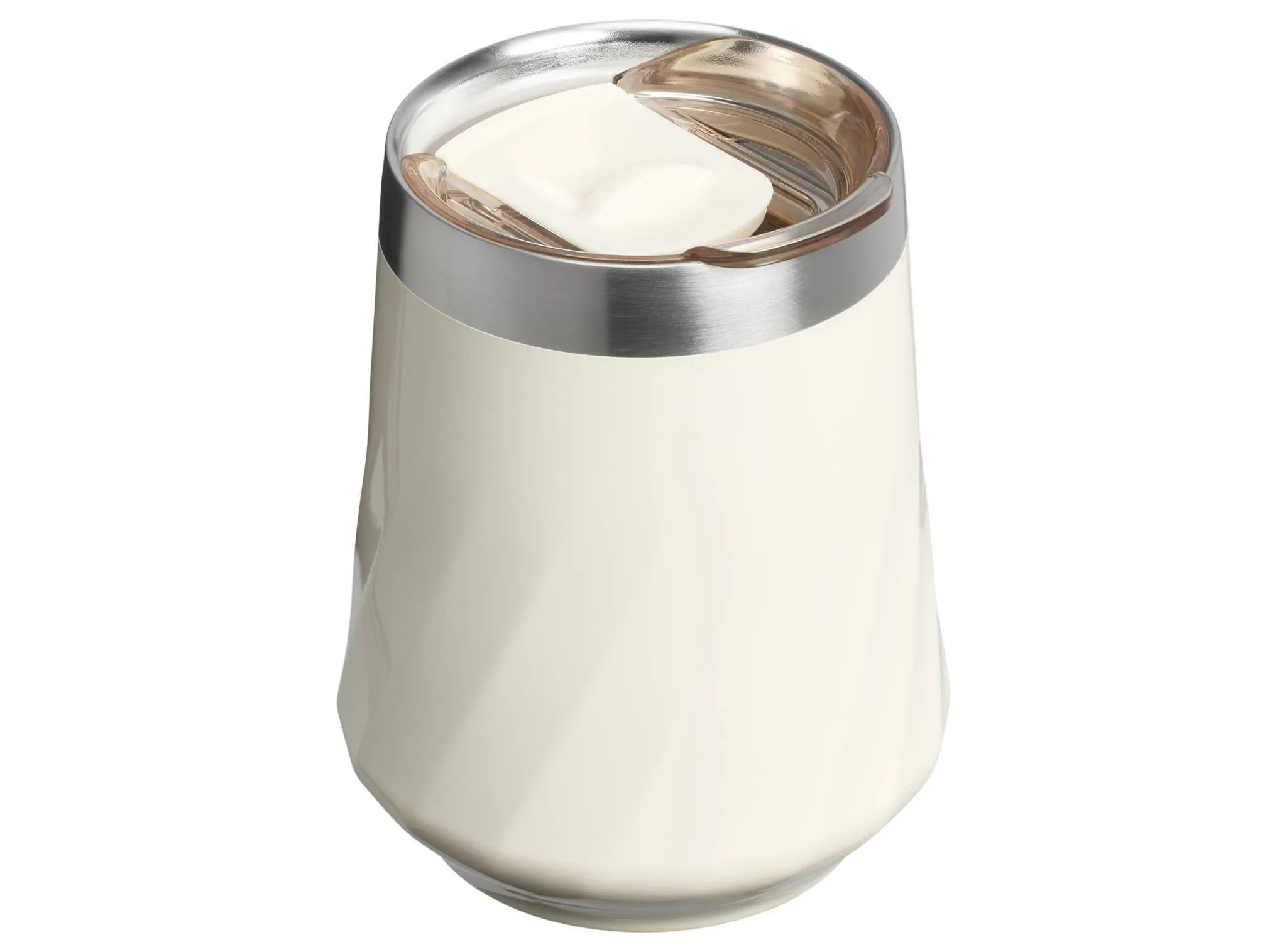 11 oz Stainless Steel Swirl Wine Tumbler Cream Gloss - Image 2