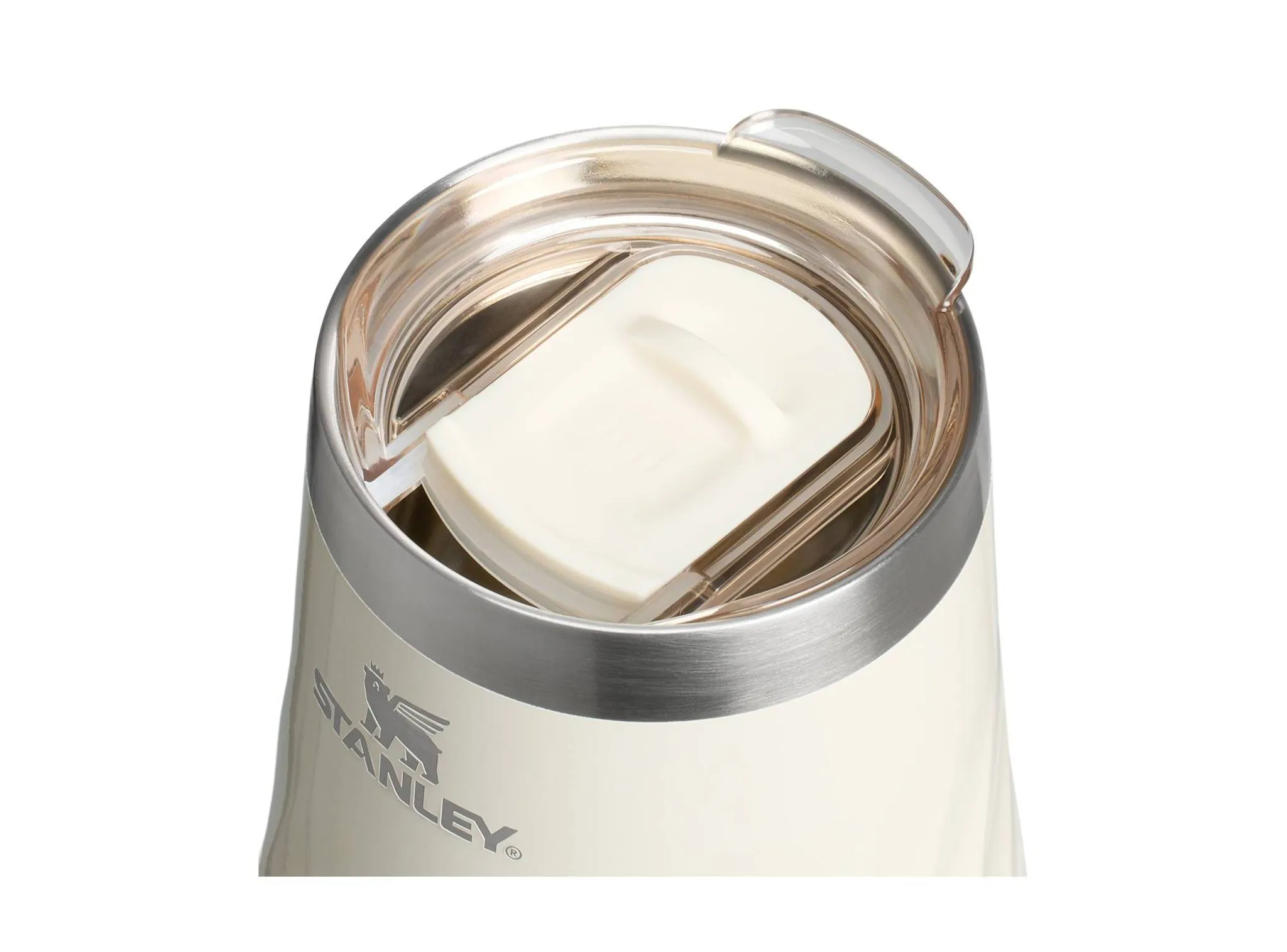 11 oz Stainless Steel Swirl Wine Tumbler Cream Gloss - Image 4