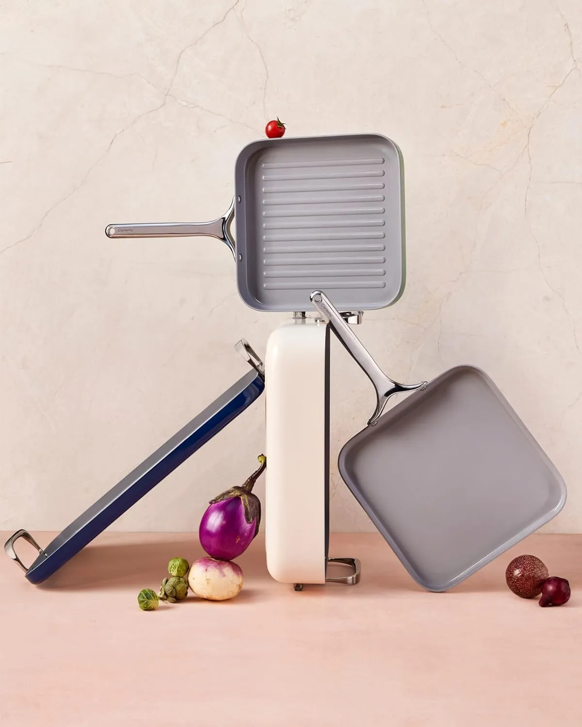 11.02" Nonstick Square Grill Fry Pan- Perracotta - Image 3