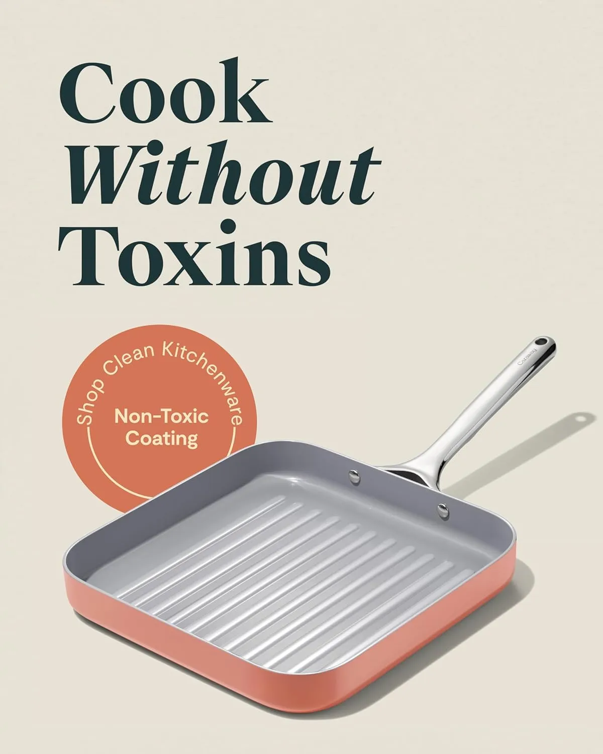 11.02" Nonstick Square Grill Fry Pan- Perracotta - Image 5