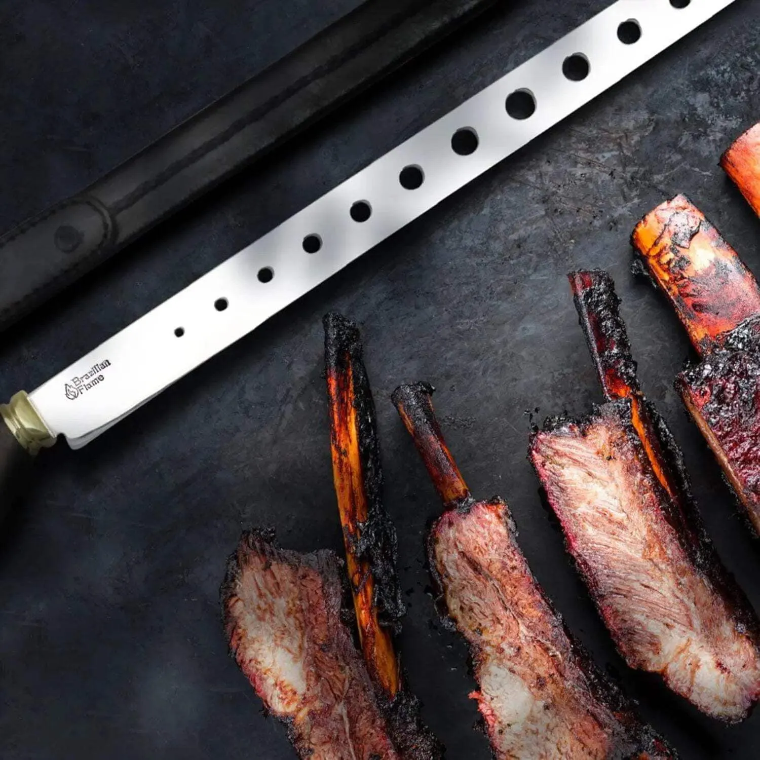 12" Brisket Knife - Stainless Steel With Leather Case - Image 7