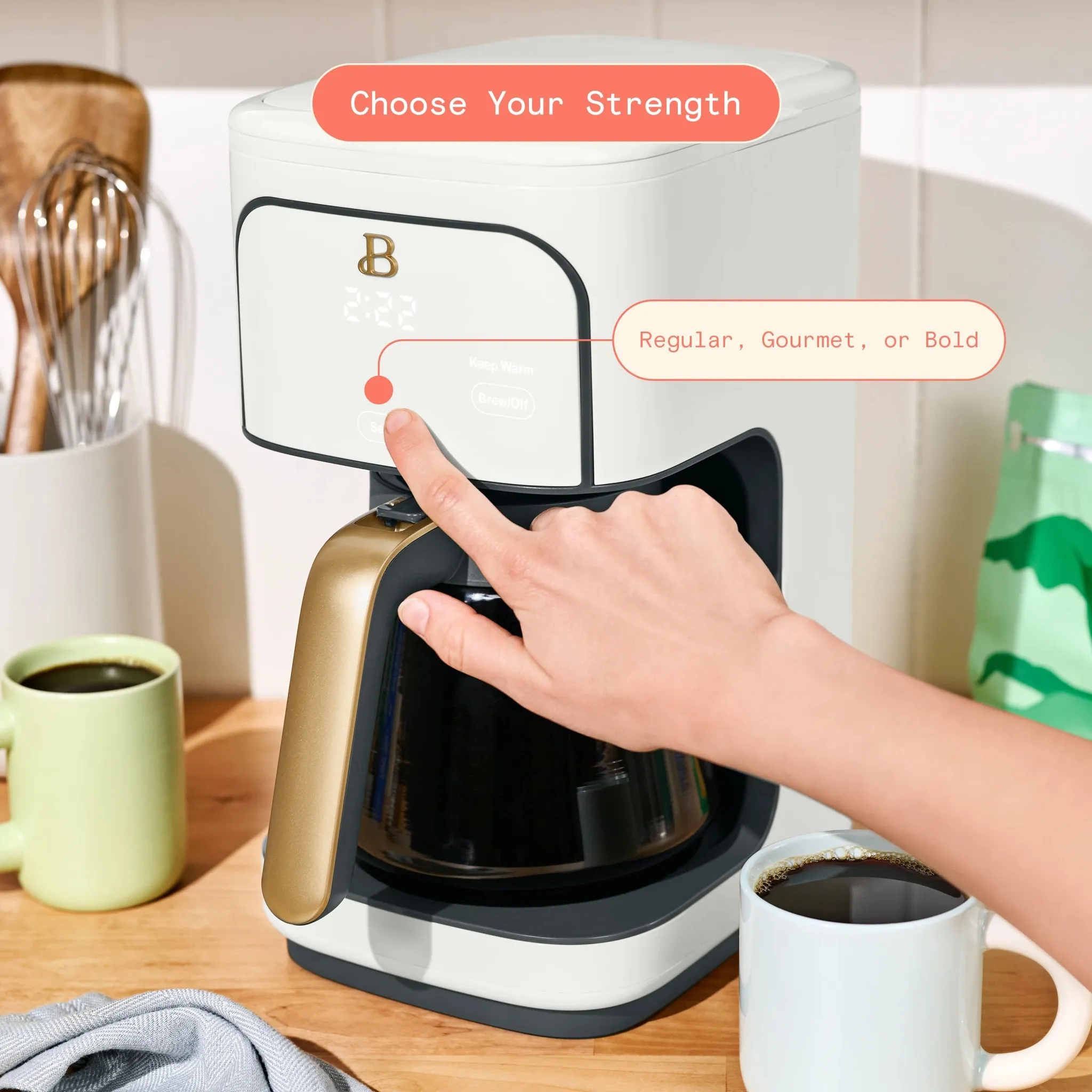 12-Cup Programmable Coffee Maker - White Icing - Image 4