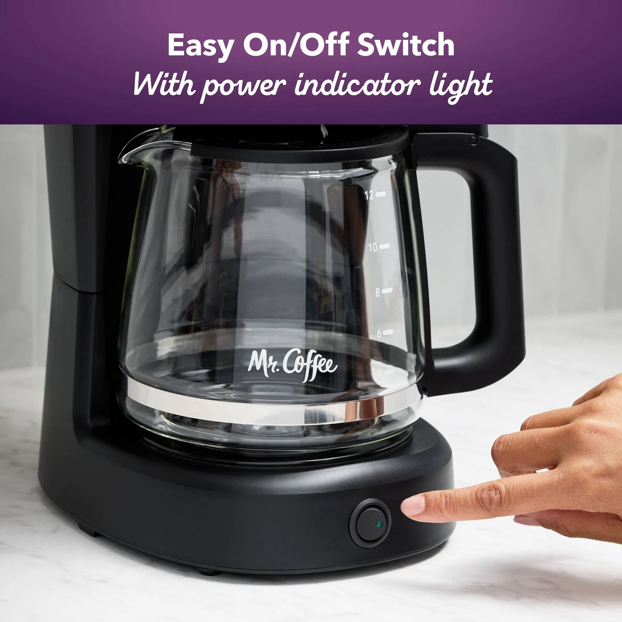12-Cup Switch Coffee Maker Black: Electric Drip Coffee Machine, 60 oz Capacity, Dishwasher-Safe Parts - Image 2