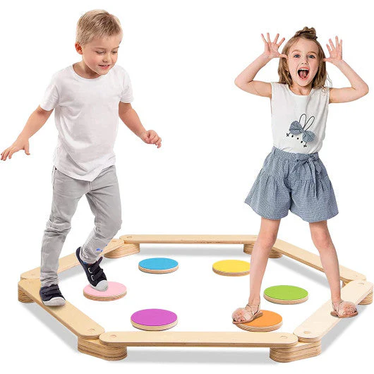 12-Piece Kids Wooden Balance Beam With Colorful Steeping Stones - Image 22
