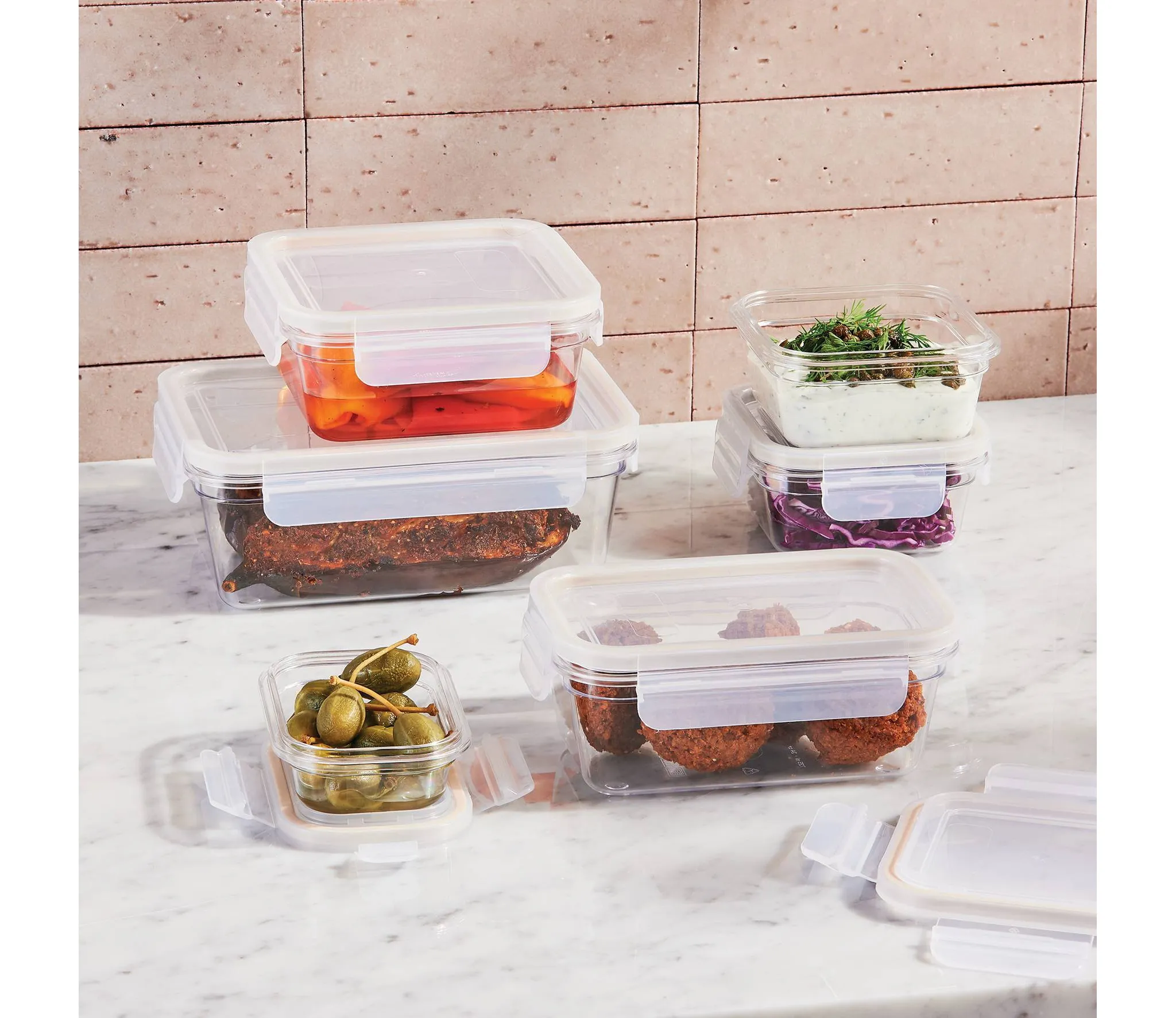 12-Piece Plastic Food Storage Container Set with Lids - Image 2