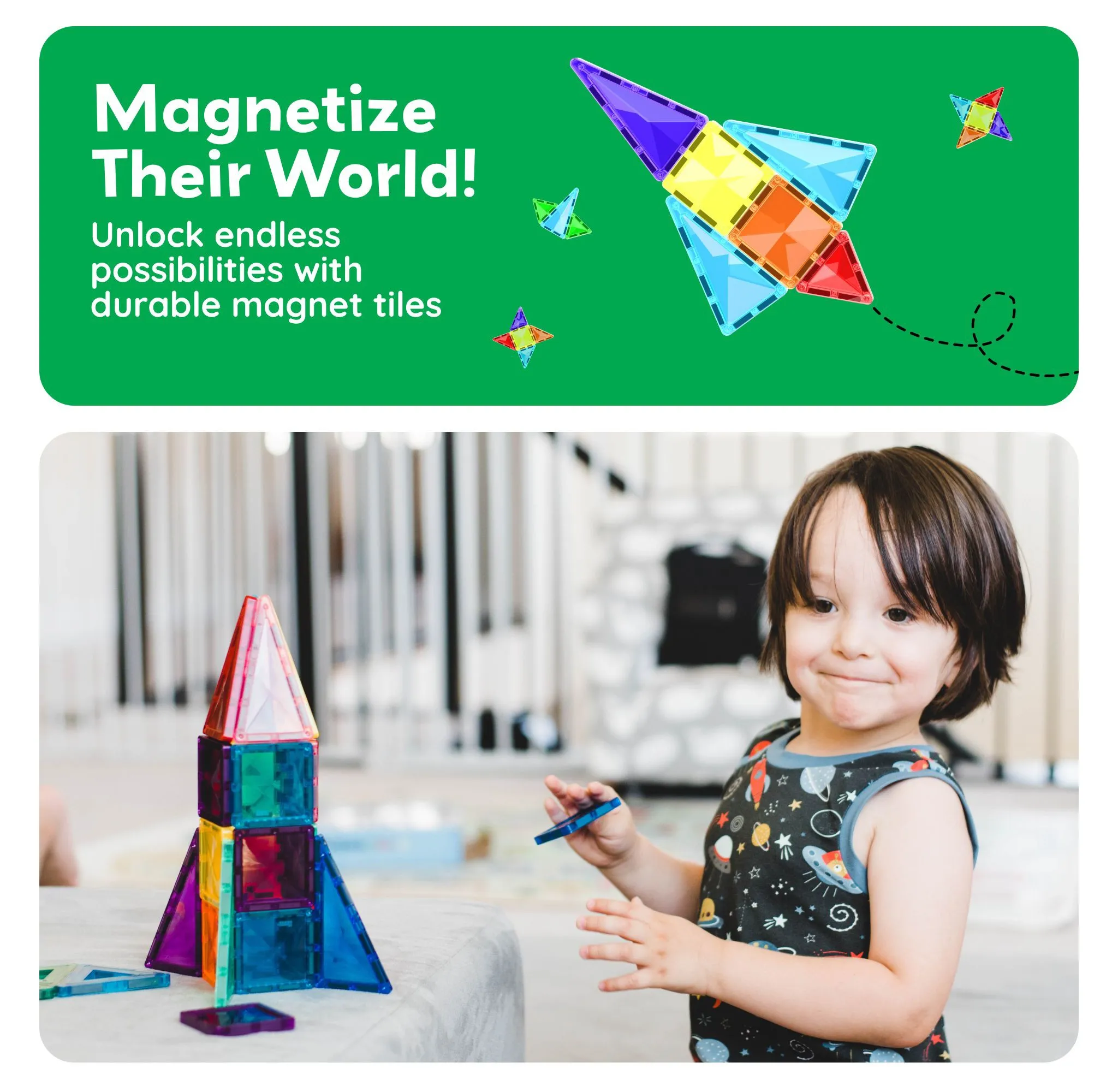 120-Piece Travel Size Magnetic Tile Building Set - Image 9
