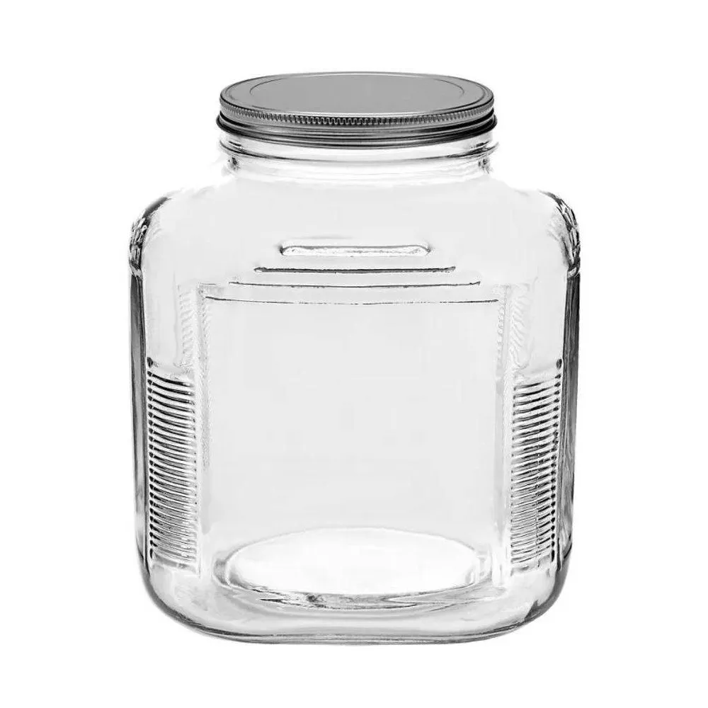 128oz Clear Glass Food Storage Jar with Stainless Steel Lid - Image 4