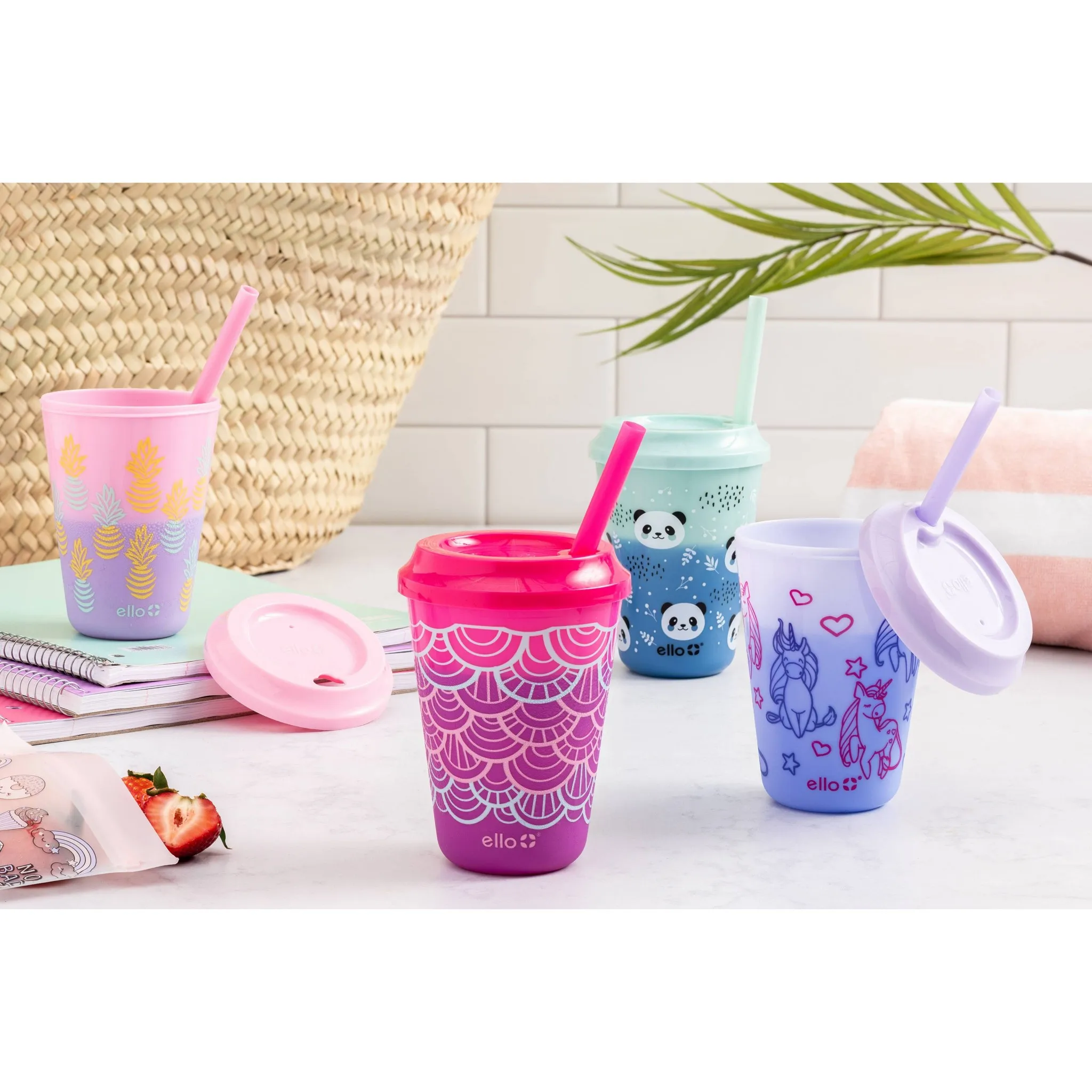12oz 4pk Plastic Chameleon Color Changing Cups with Twist on Lids - Purple - Image 4