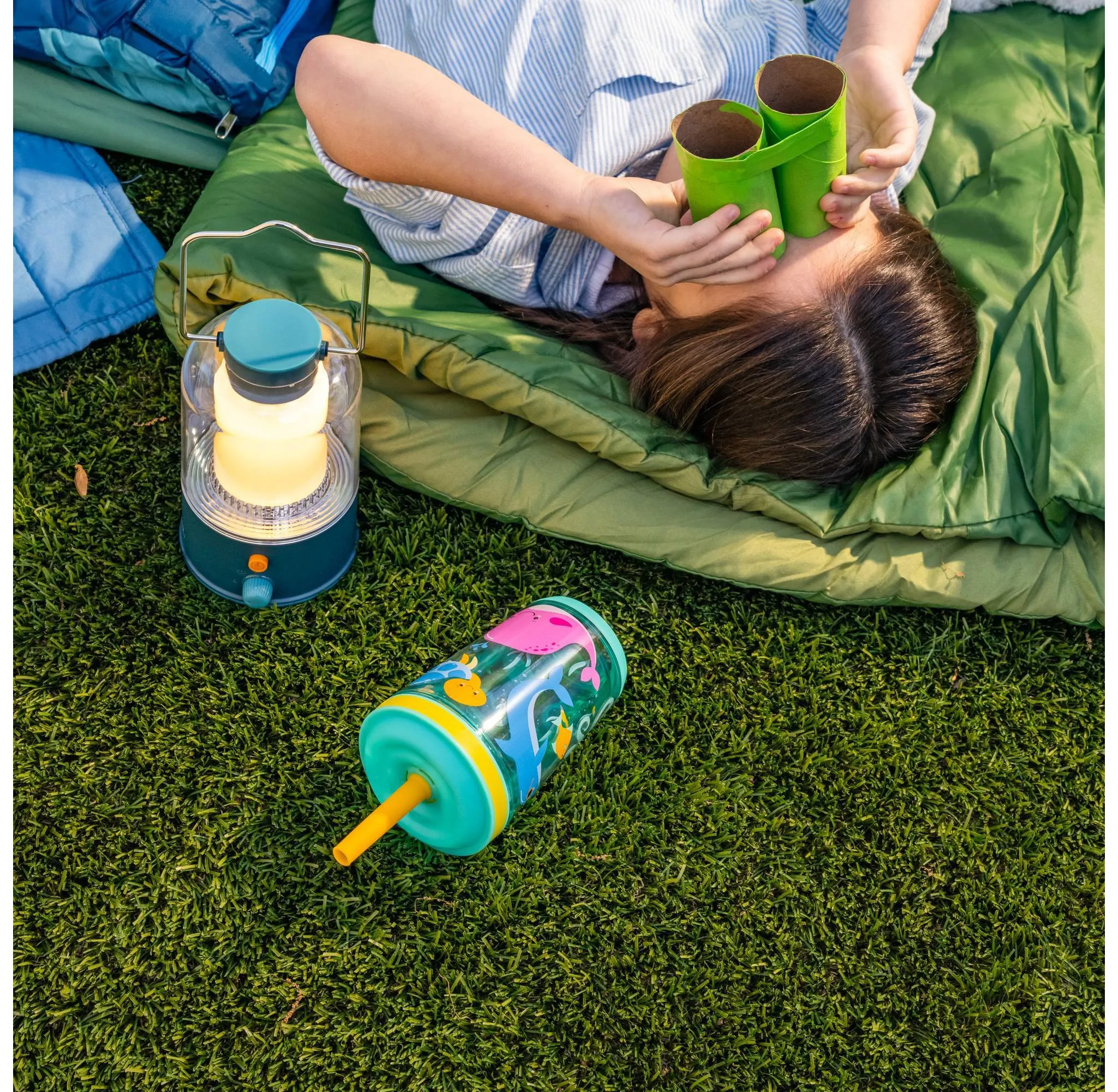 12oz Cartwheel Ocean Friends Straw Cup Teal Blue: Kids Spillproof Insulated Drinkware, Dishwasher-Safe - Image 3