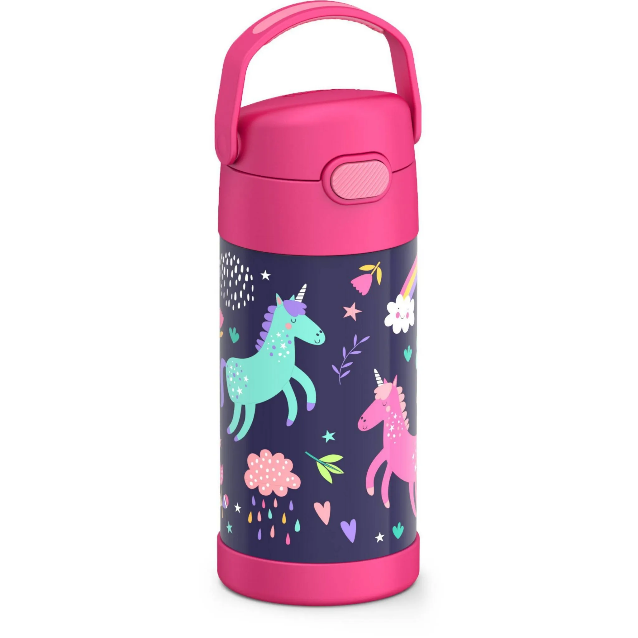 12oz Stainless Steel FUNtainer Water Bottle - Unicorns - Image 2