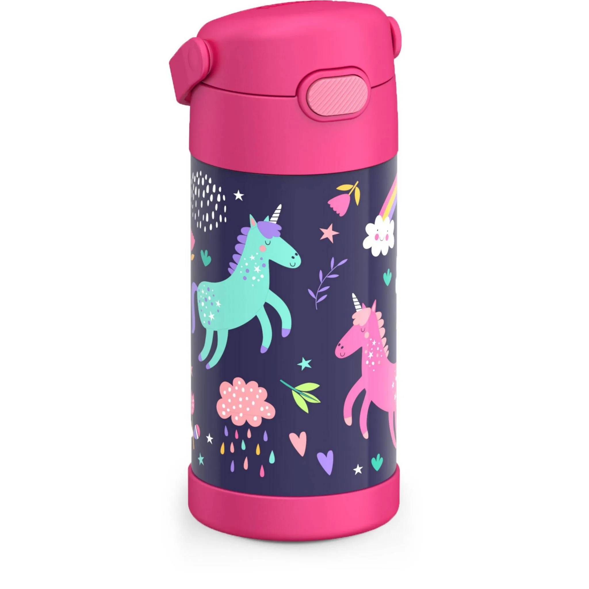 12oz Stainless Steel FUNtainer Water Bottle - Unicorns - Image 3