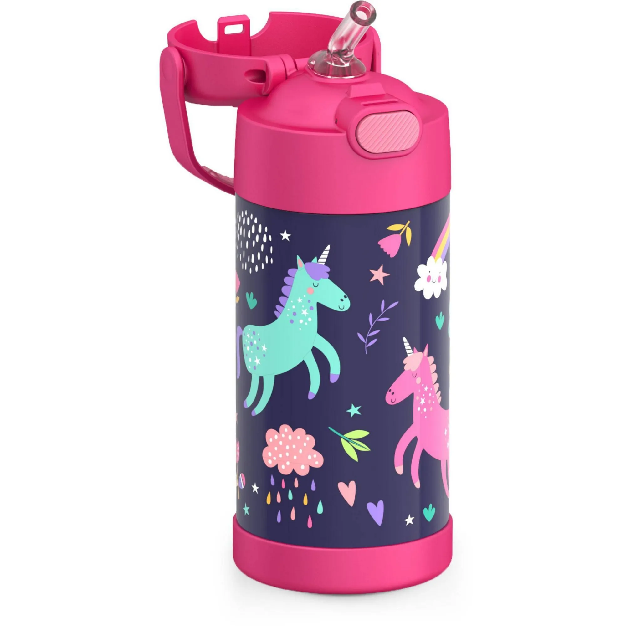 12oz Stainless Steel FUNtainer Water Bottle - Unicorns - Image 4