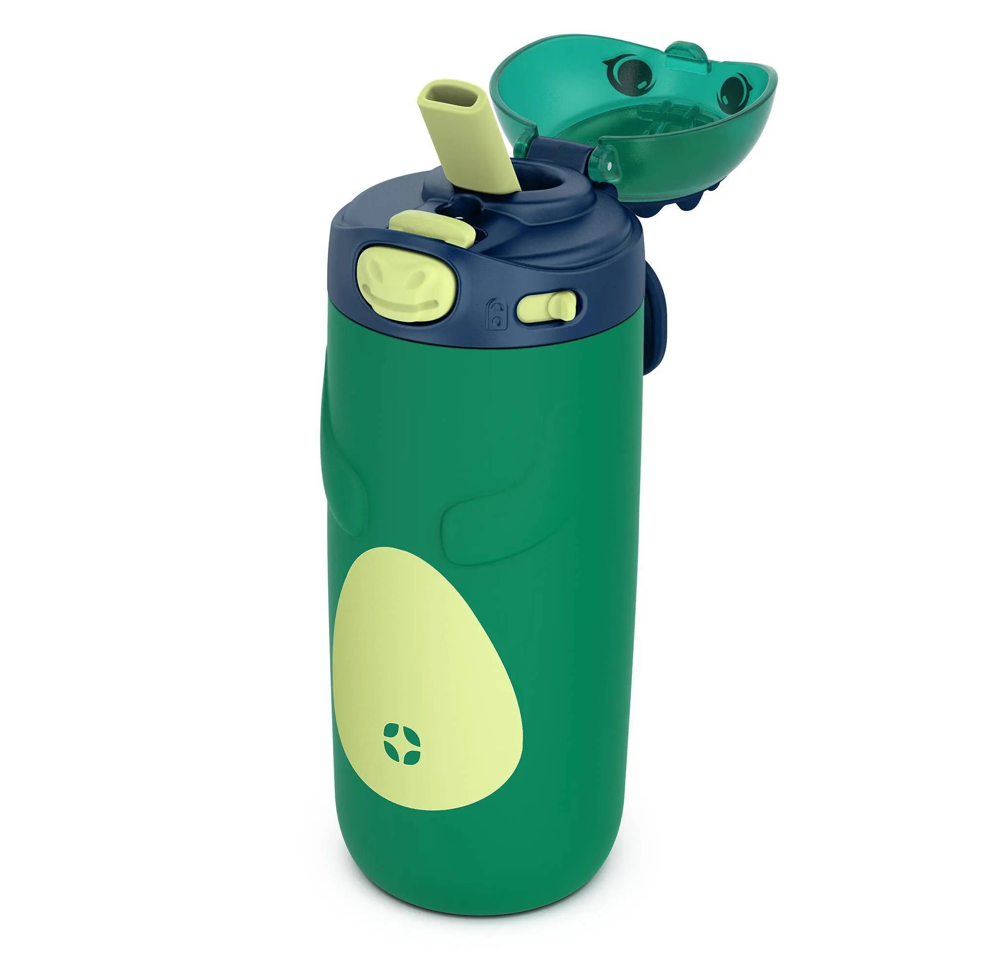 12oz Stainless Steel Kids Water Bottle - Spyke Green - Image 3