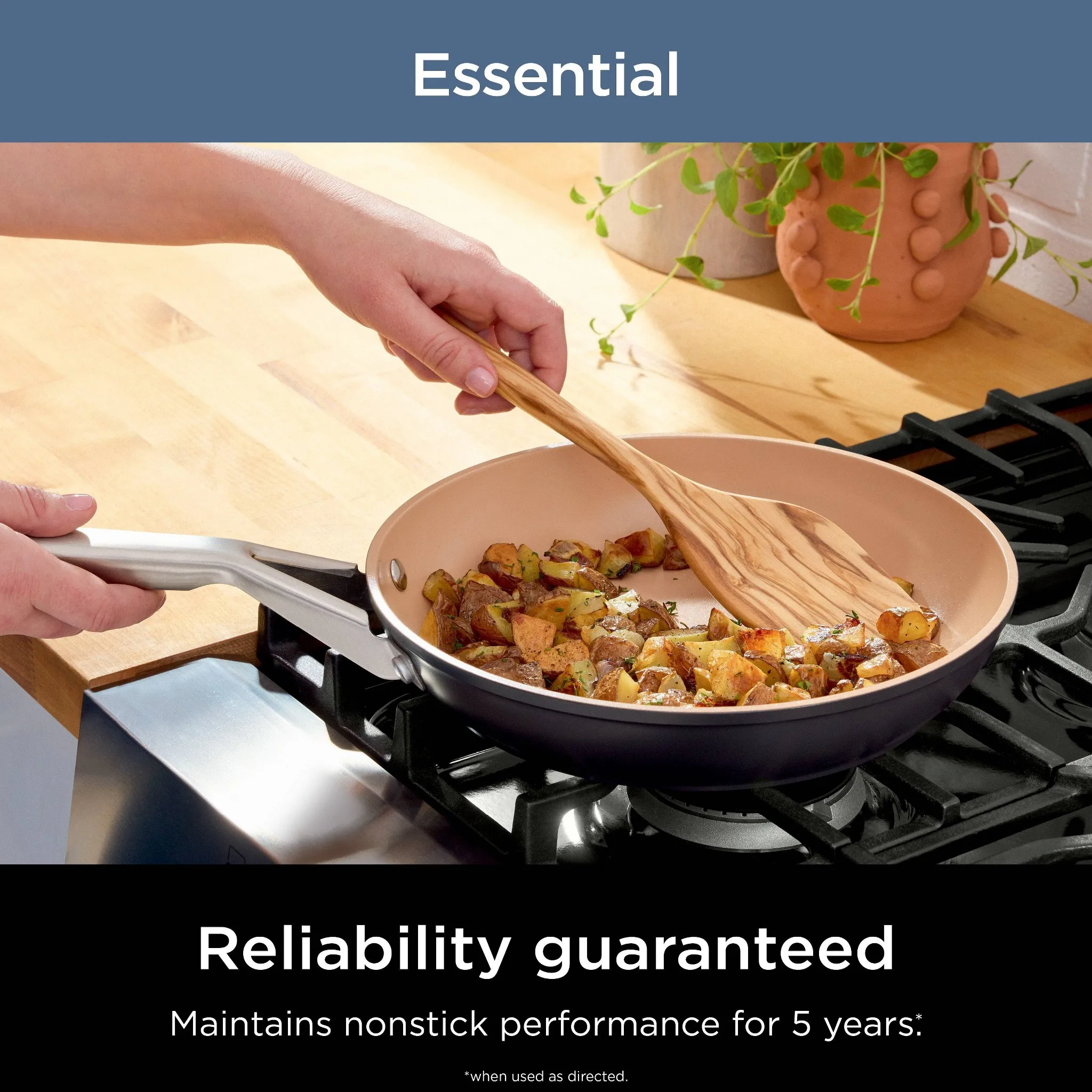 12pc Extended Life Essential Ceramic Cookware Set: Hard Anodized Aluminum, Dishwasher-Safe, Induction Compatible - Image 3
