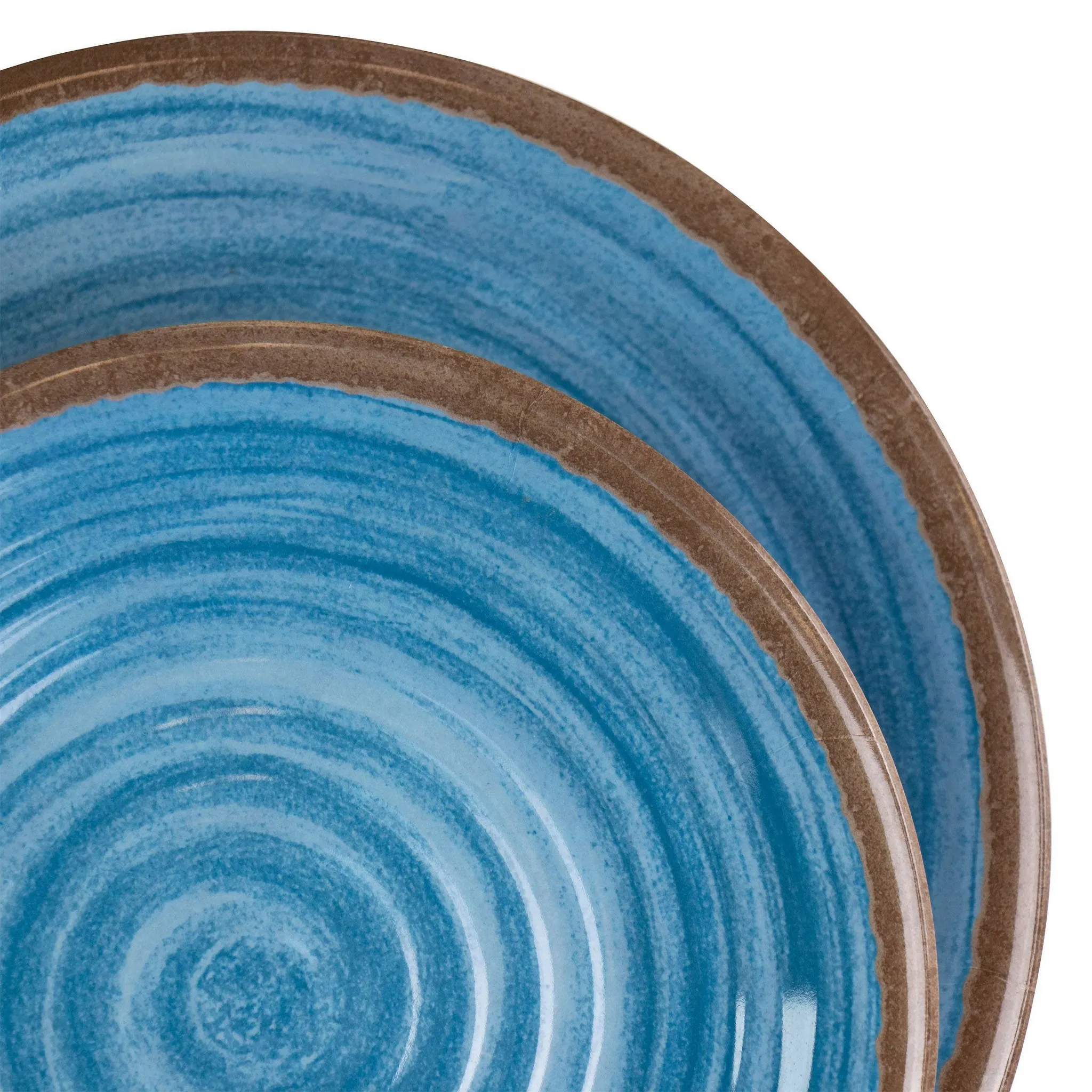 12pc Melamine Rippled Tides Dinnerware Set - Blue - Image 3