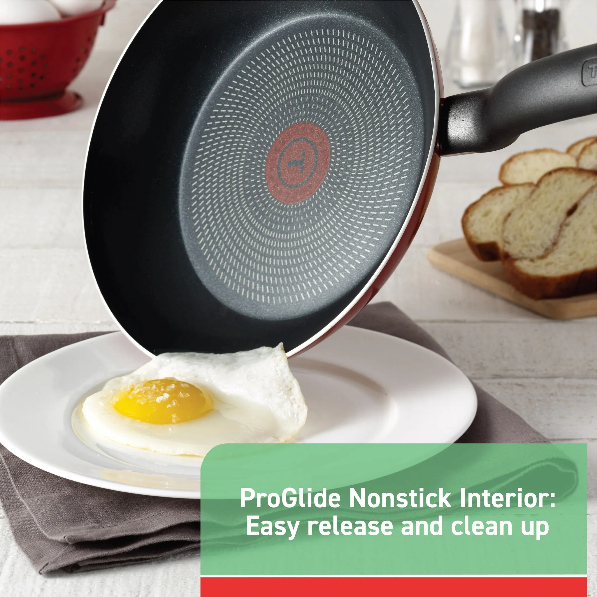 12pc Simply Cook Nonstick Cookware Set Red: Aluminum, Ergonomic Handles, Tempered Glass Lids, Oven-Safe to 350°F - Image 3