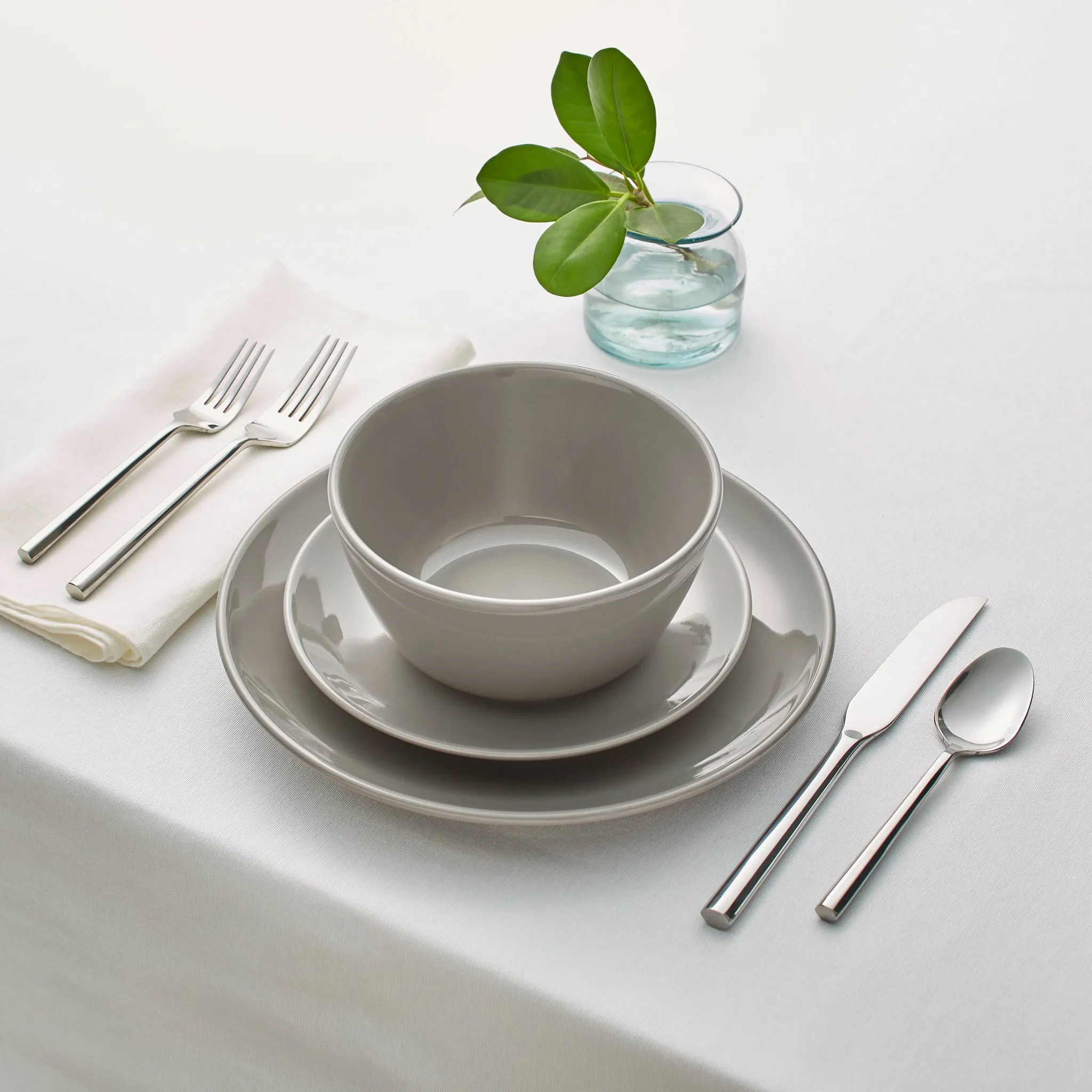 12pc Stoneware Avesta Dinnerware Set - Gray - Image 4