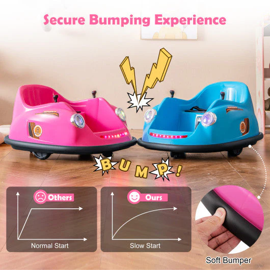 12V Electric Kids Ride on Bumper Car Battery Powered Bumping Car With Remote Control-Pink - Image 2