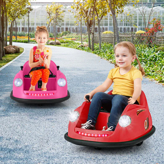 12V Electric Kids Ride on Bumper Car Battery Powered Bumping Car With Remote Control-Pink - Image 3