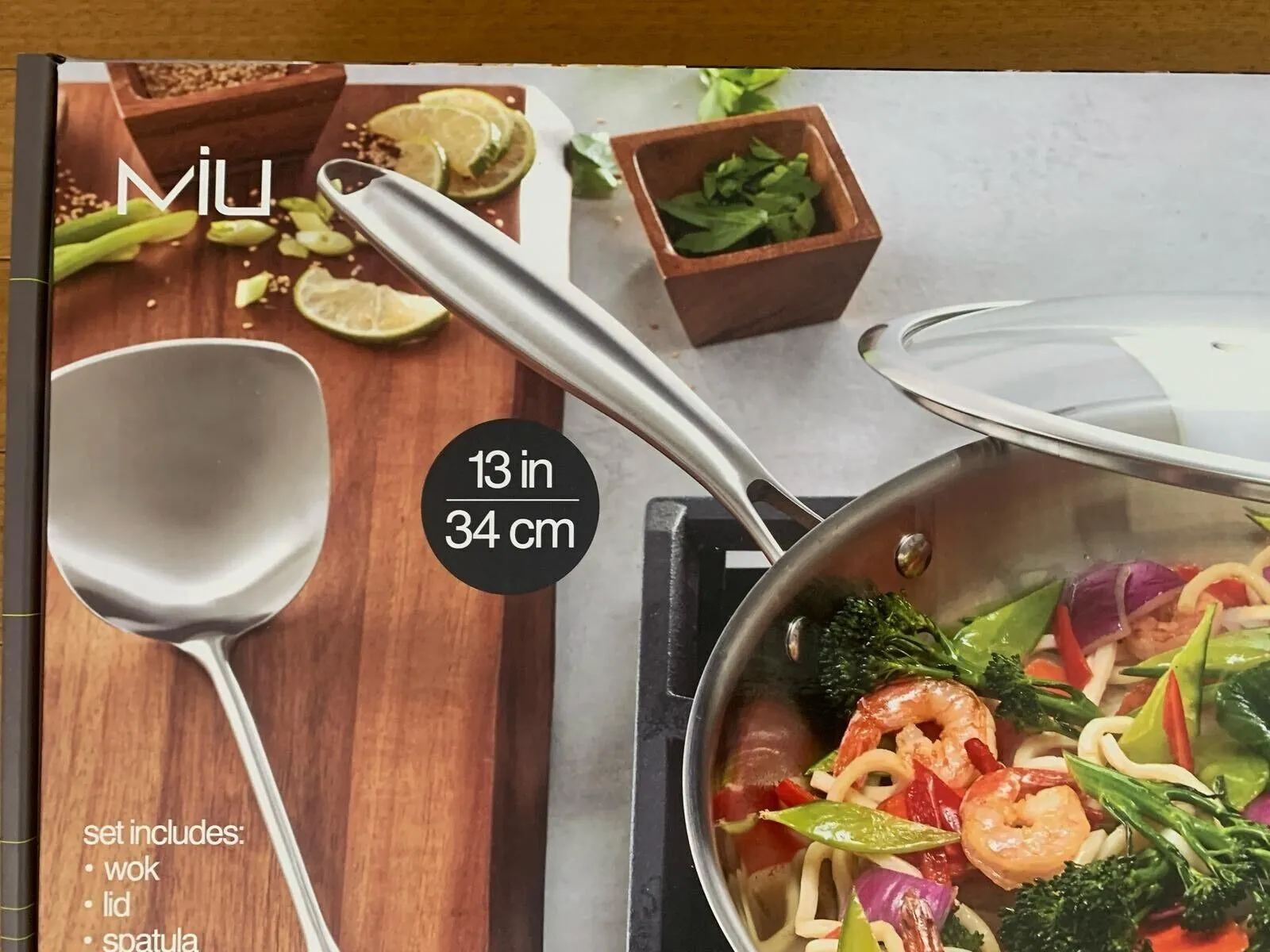 13-Inch Stainless Steel Tri-Ply Wok With Lid And Spatula - Silver - Image 2