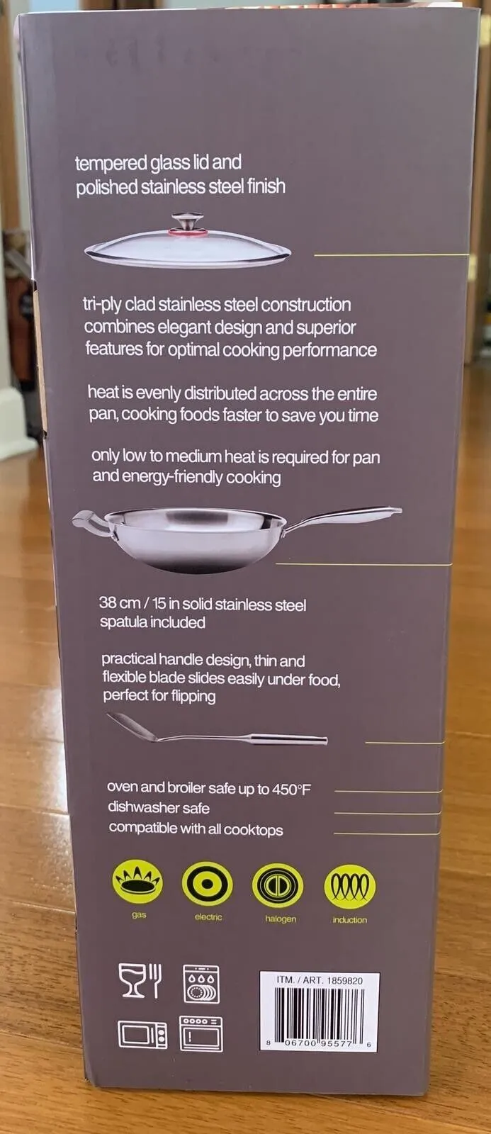 13-Inch Stainless Steel Tri-Ply Wok With Lid And Spatula - Silver - Image 5