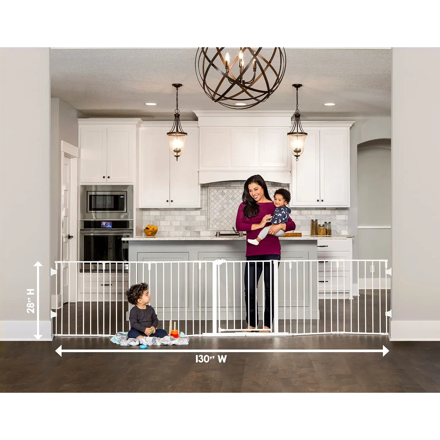 Super Wide Adjustable Baby Gate and Play Yard - Grey - Image 2