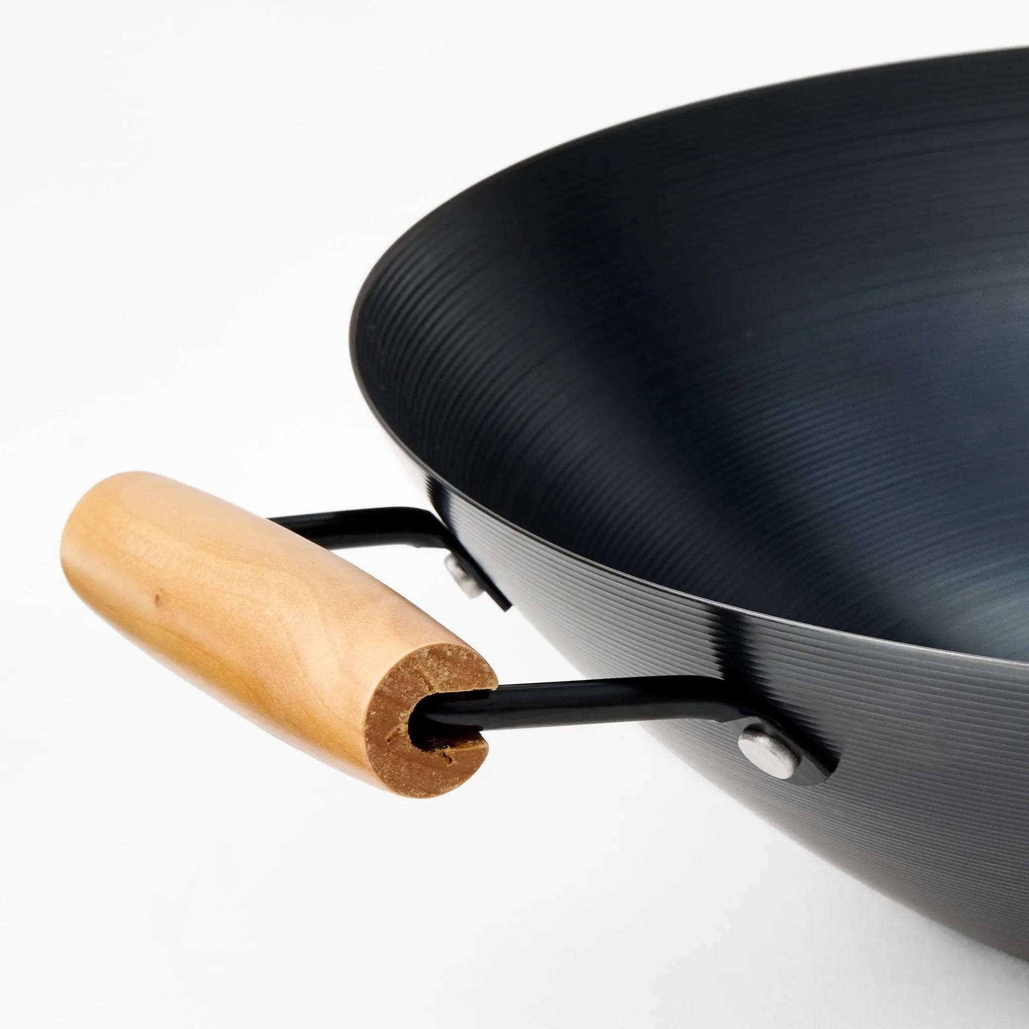 13.5" Carbon Steel Wok Dark Gray - ™: 6 Qt Capacity, Hand Wash, Gas & Electric Compatible - Image 4