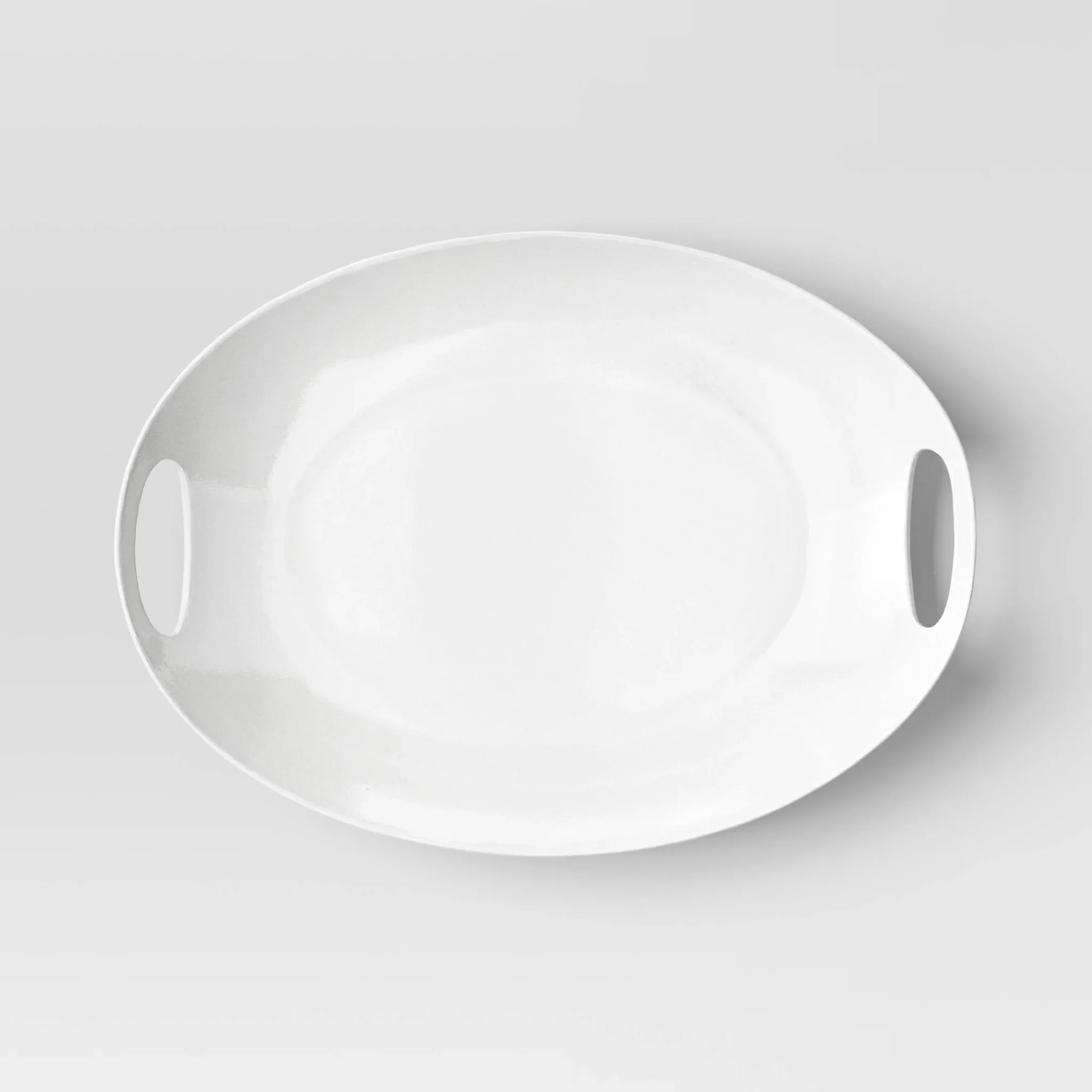 13"x18" Porcelain Oval Serving Platter - White - Image 2