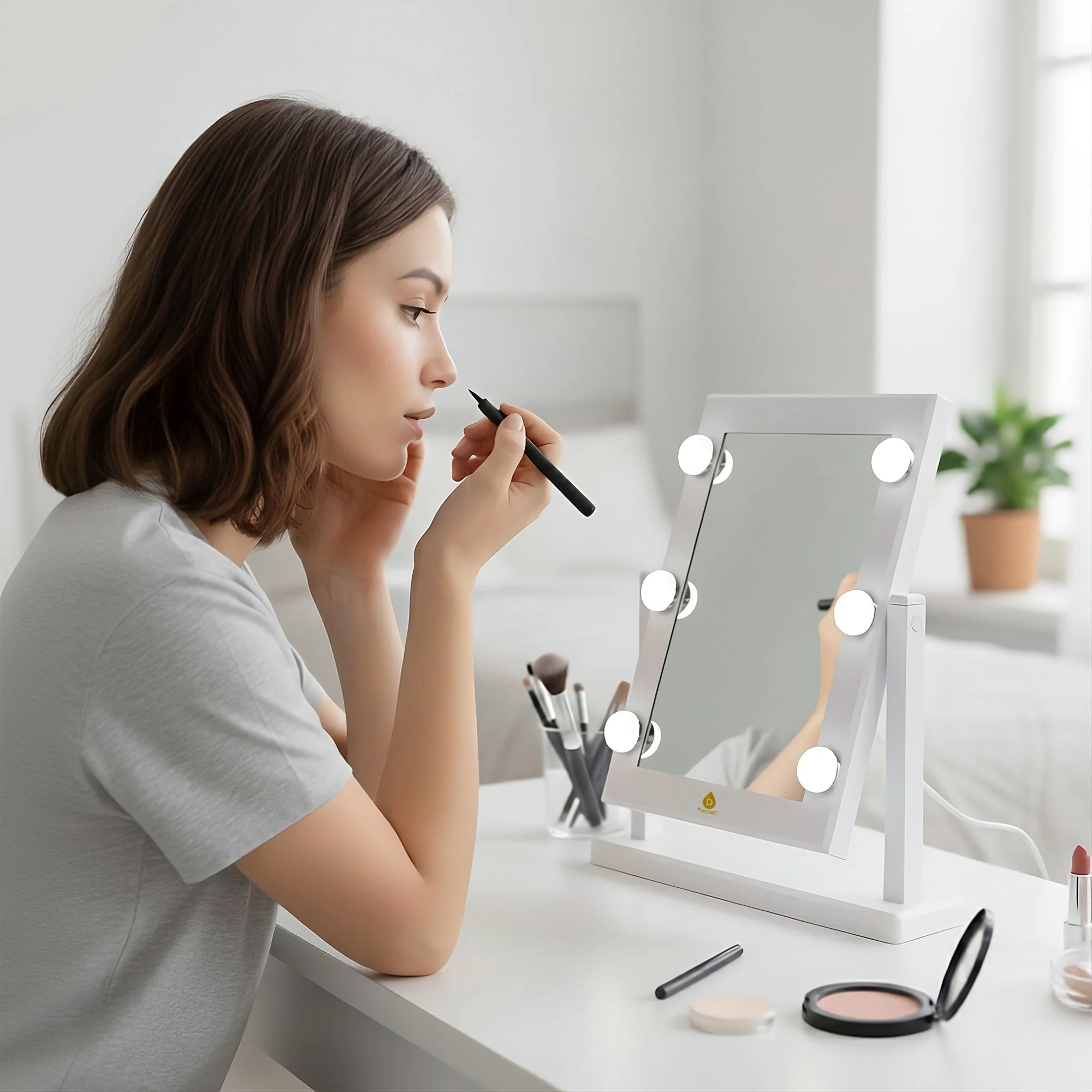14" LED Hollywood Glam Mirror – Refined Brilliance Pro Lighted Makeup Mirror - Image 3