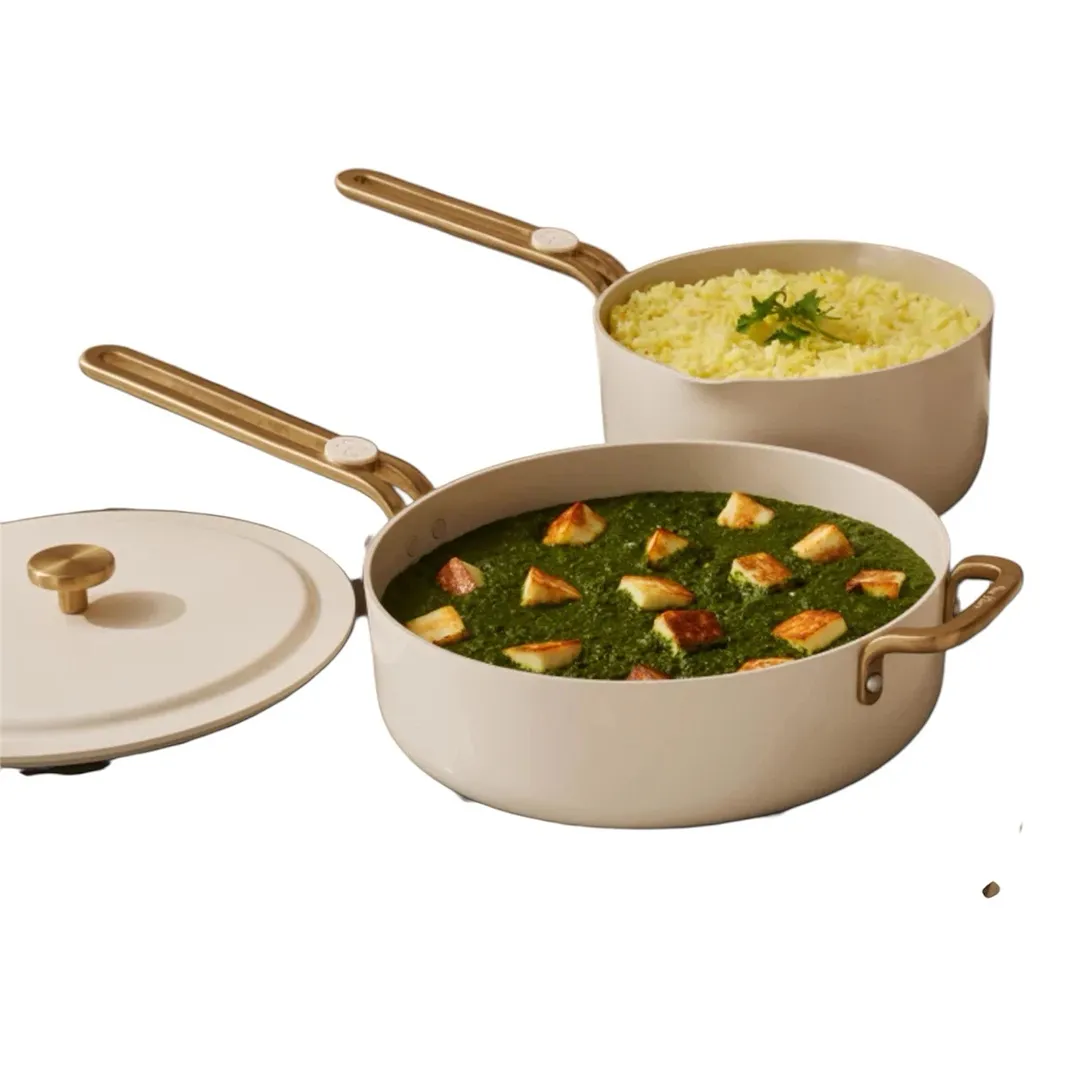14-PC Essential Ceramic Nonstick Cookware Set - Cream - Image 4