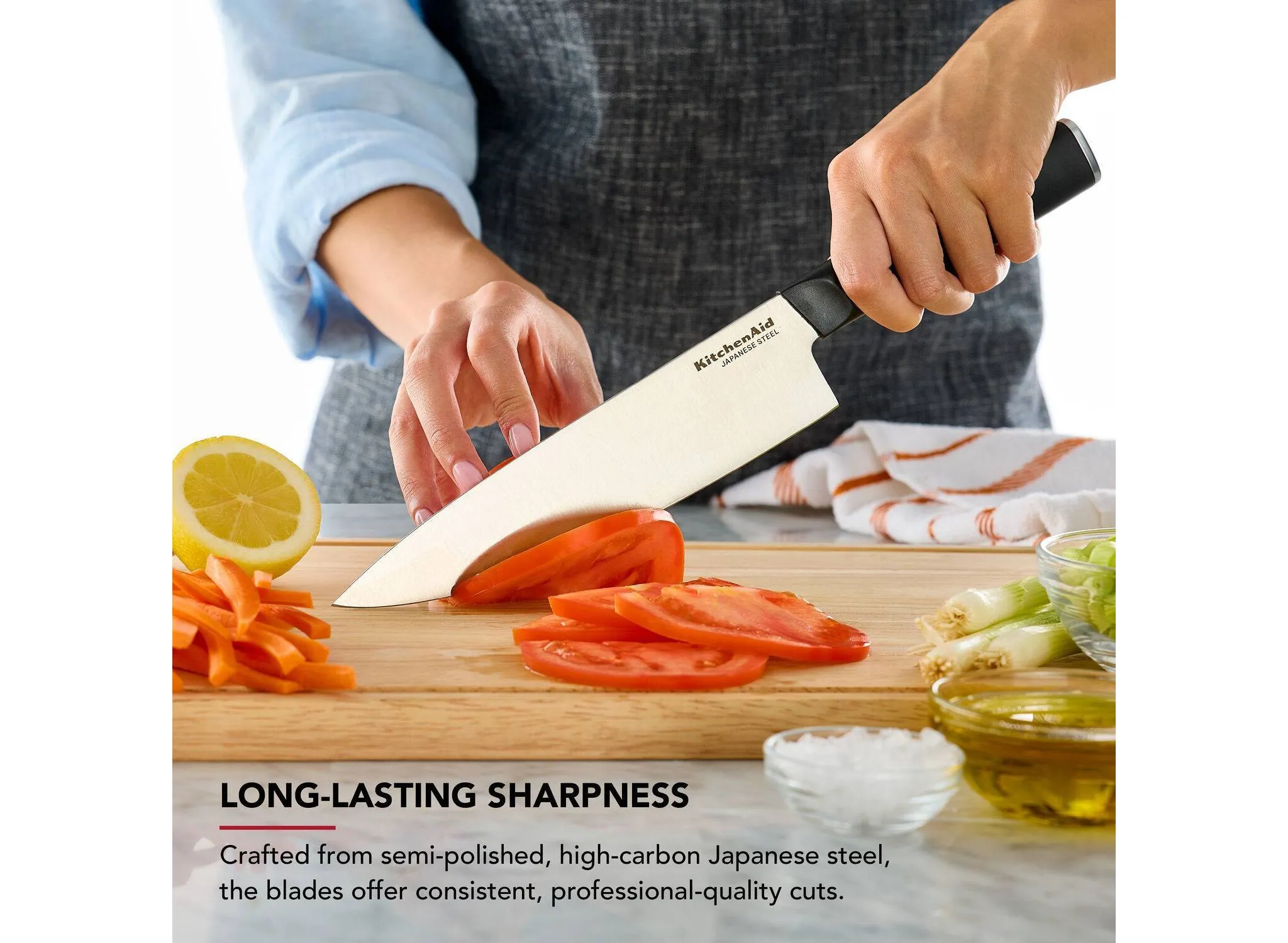 14-Piece 2-Tone Block Knife Set - Black - Image 4
